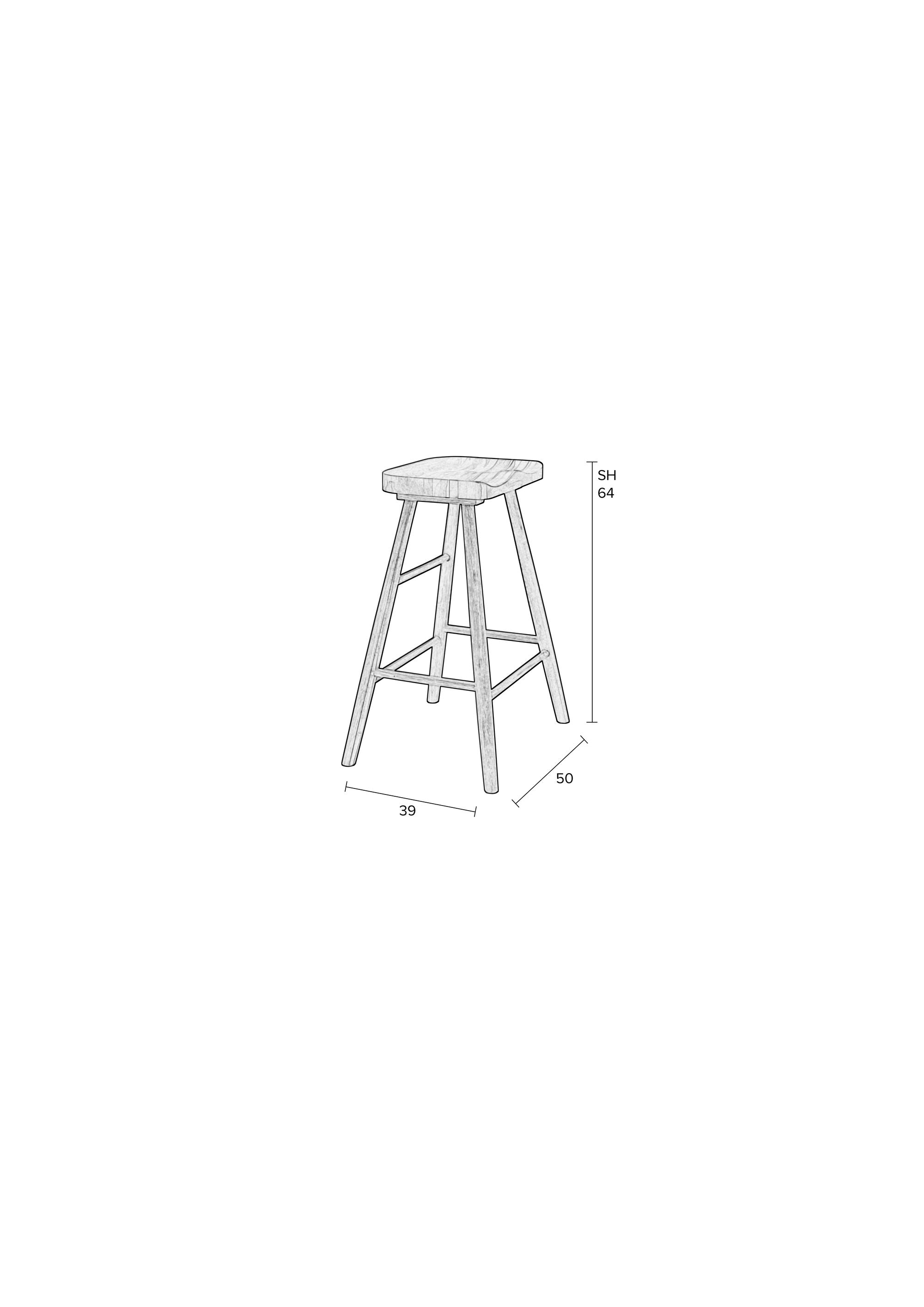 Vander Natural Oak Wood Counter Stool