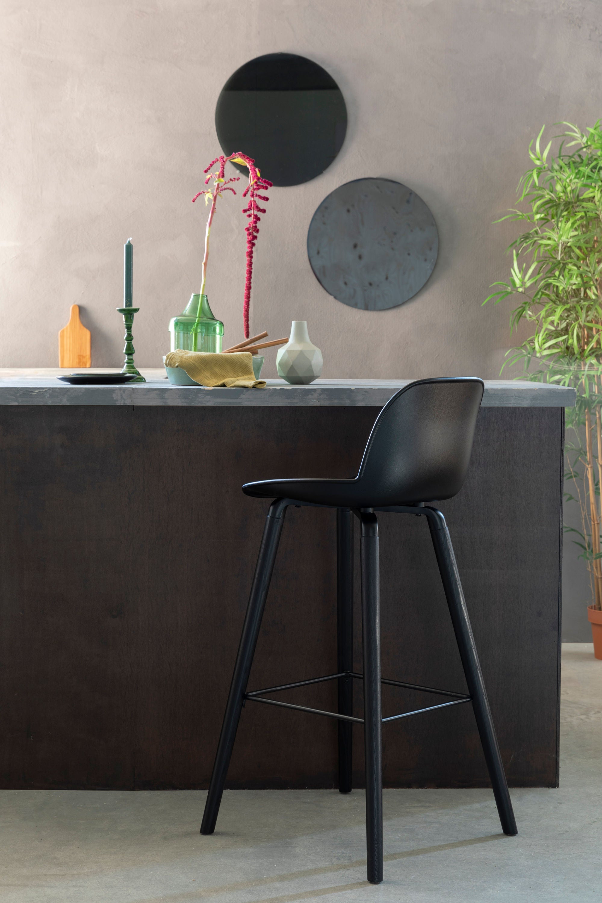 Zuiver Set of 2 Albert Kuip All Black Bar Stool