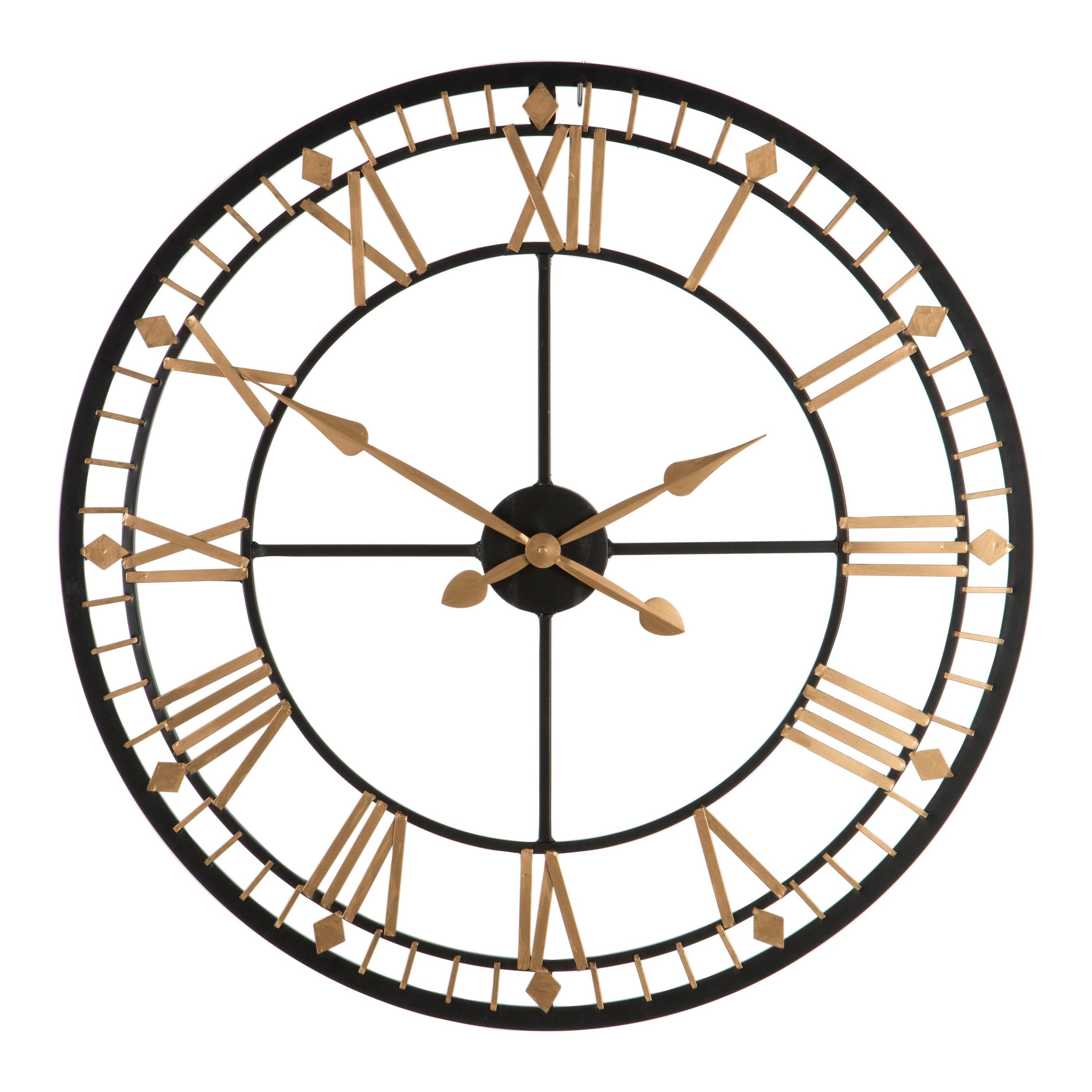 Esme Black & Gold Metal Skeleton Wall Clock