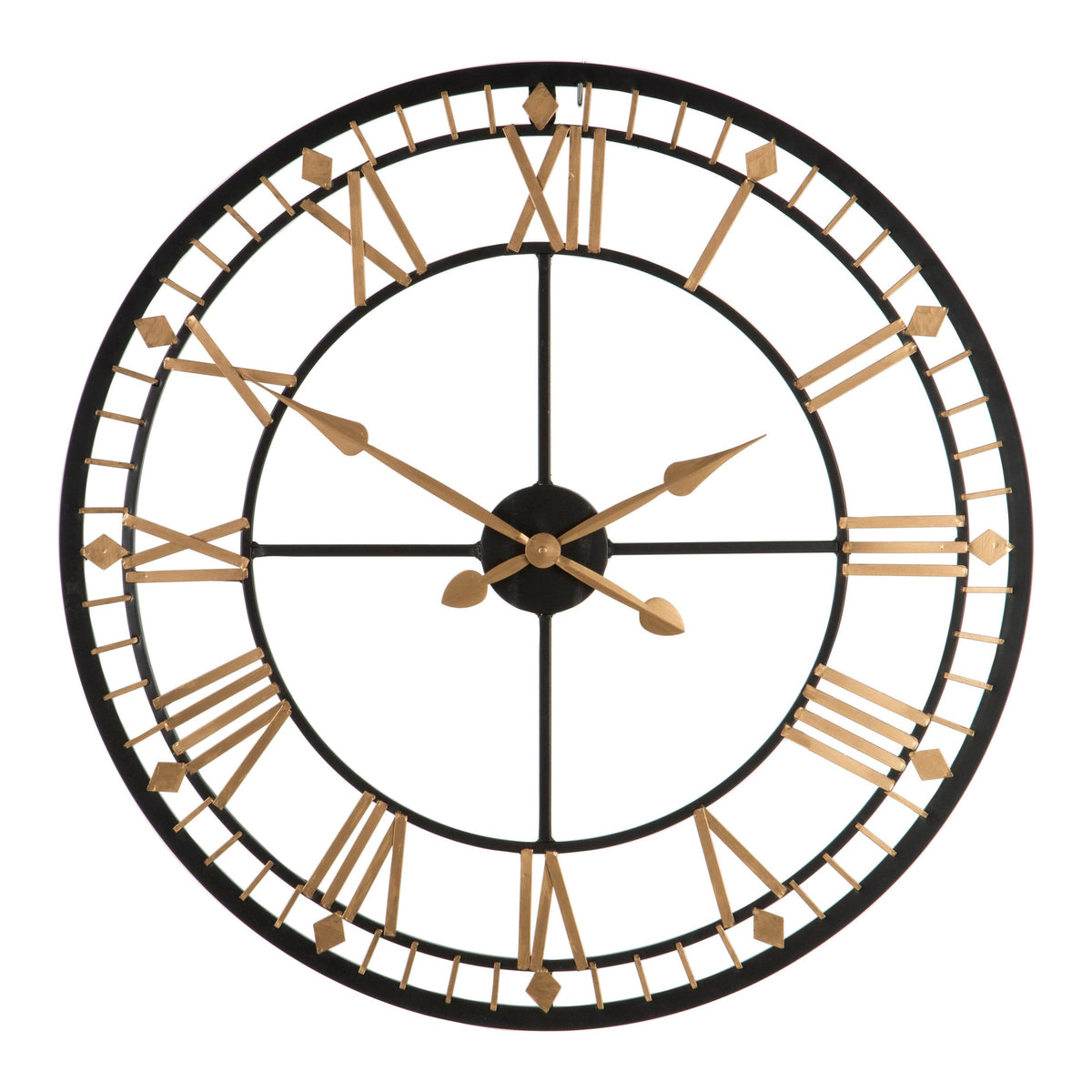 Esme Black & Gold Metal Skeleton Wall Clock