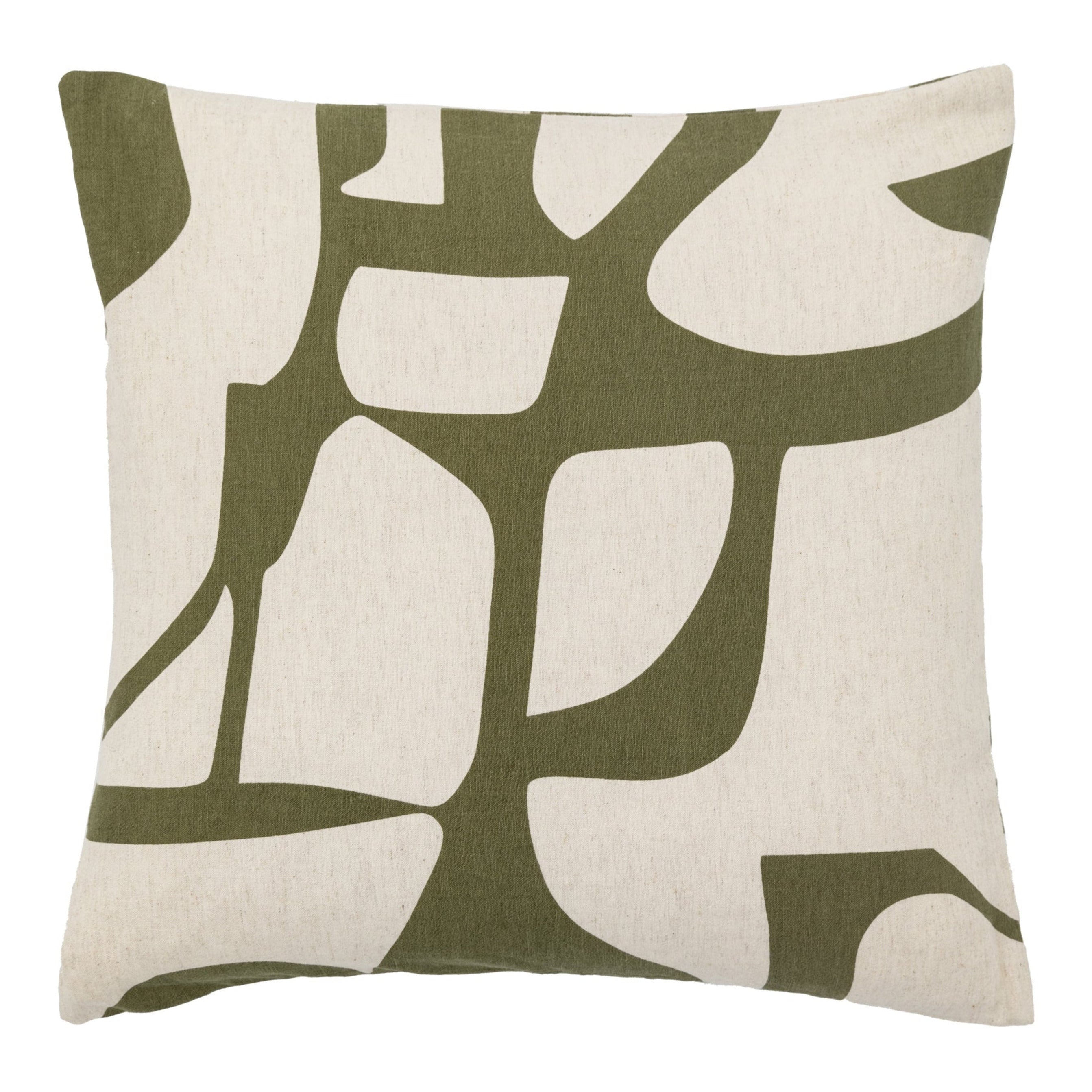 Ardala Olive Green Graphic Square Cushion