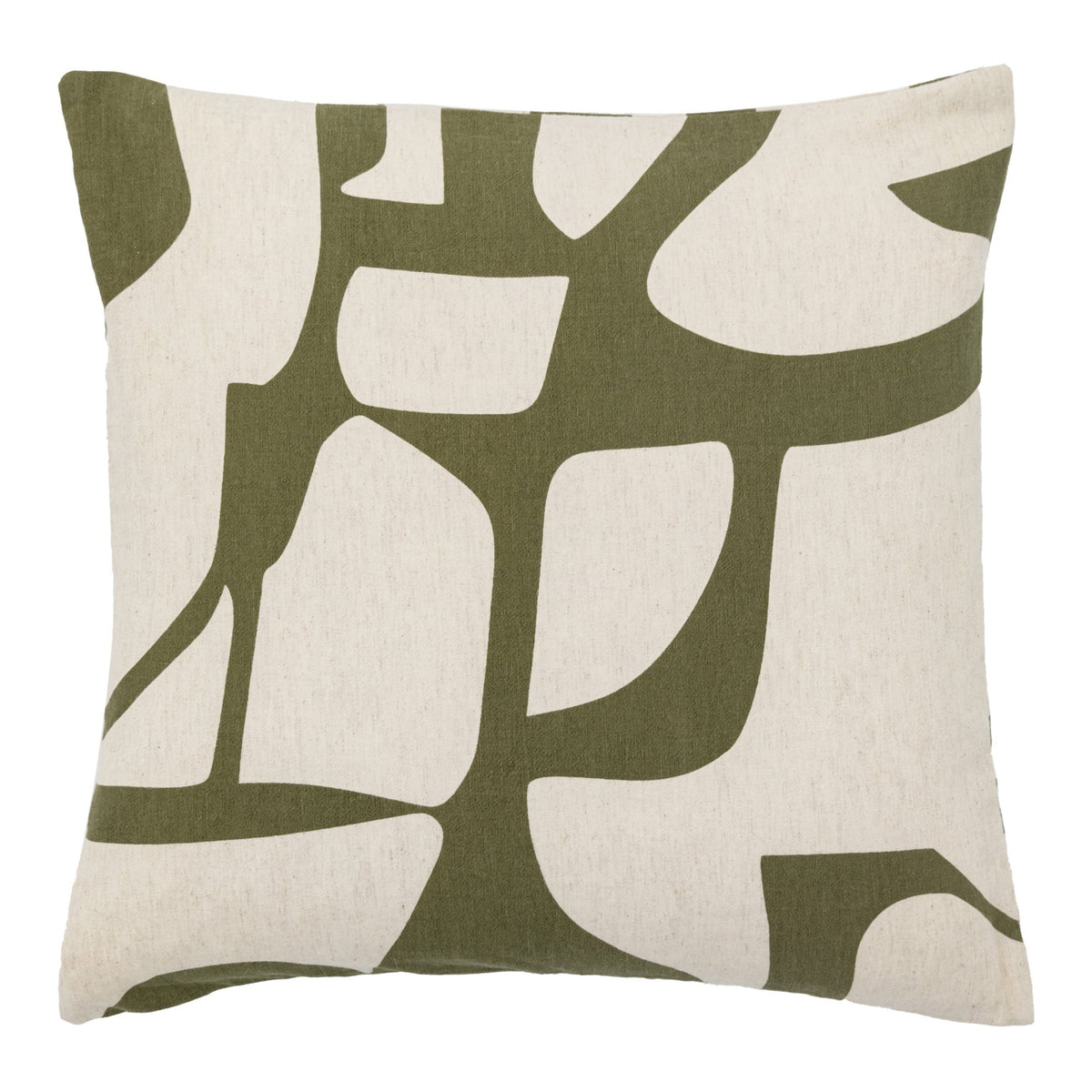 Ardala Olive Green Graphic Square Cushion