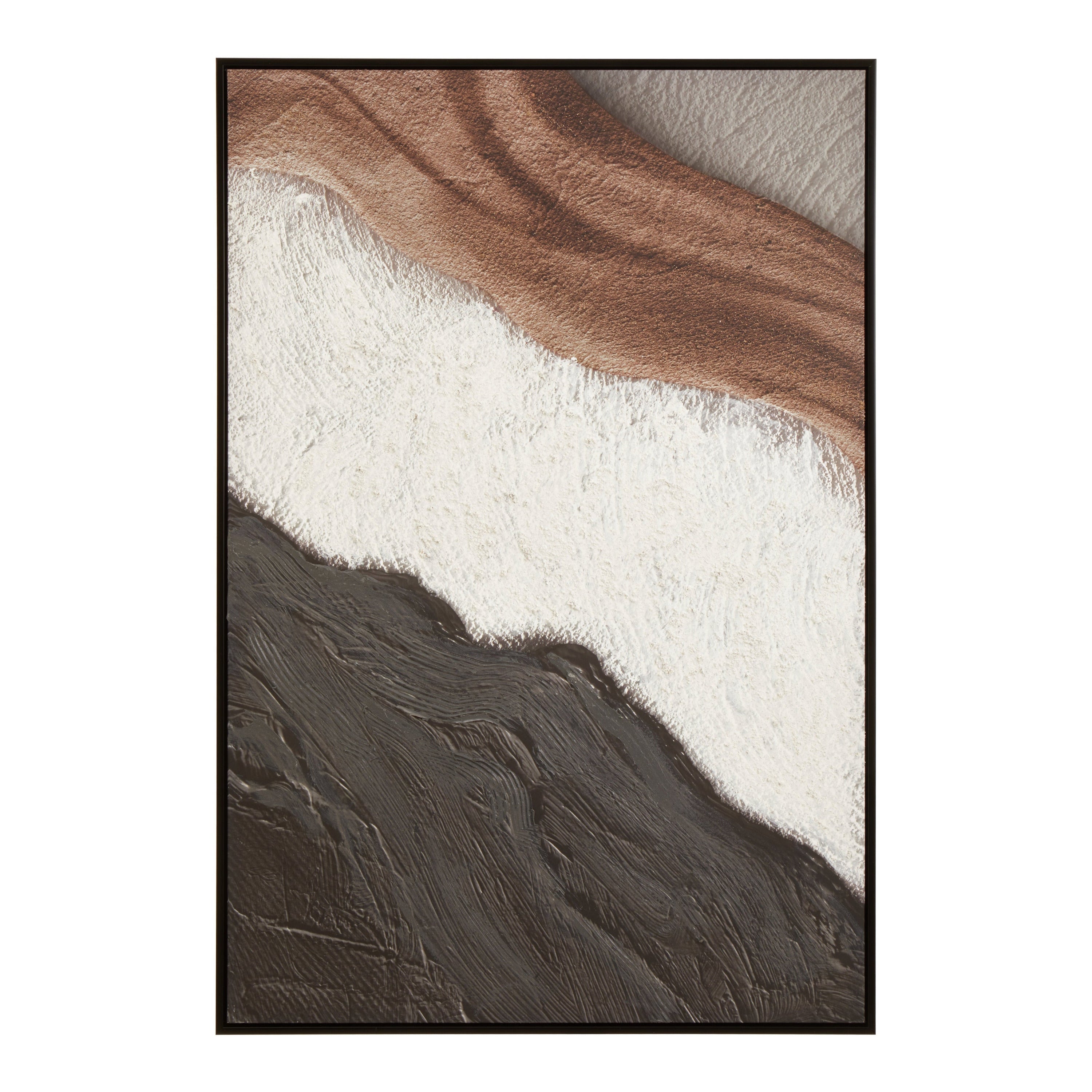 Noah Textured Brown Stripes Wall Art