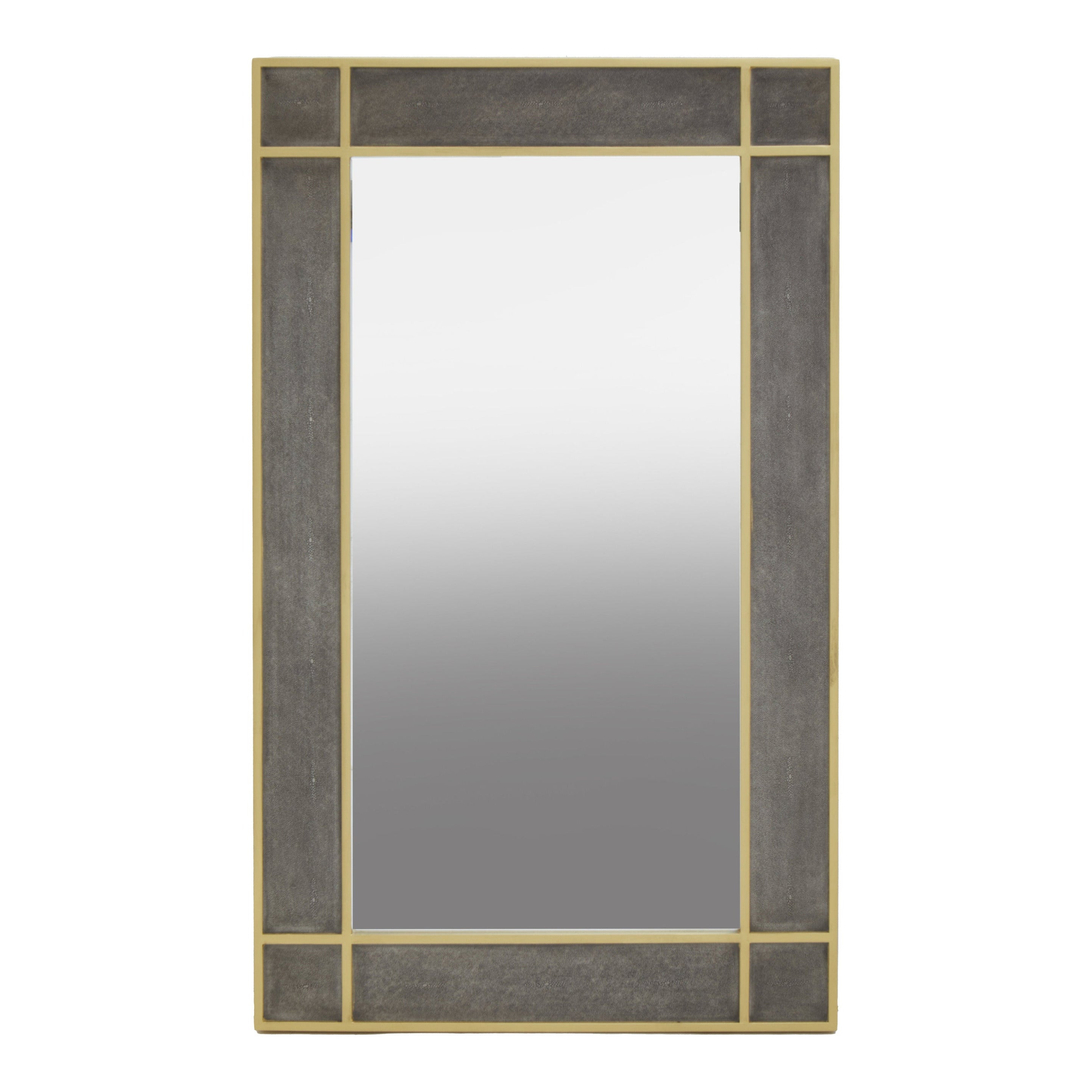 Torcino Grey Faux Shagreen Wall Mirror