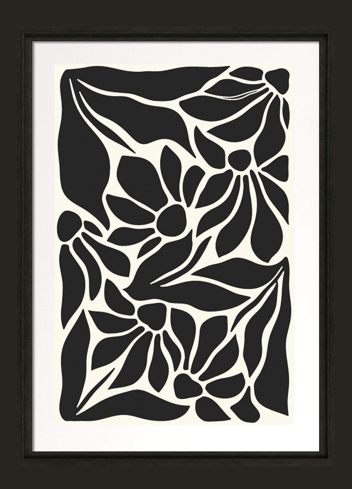 Cream & Black Abstracts I - Framed Wall Art - 39x30cm
