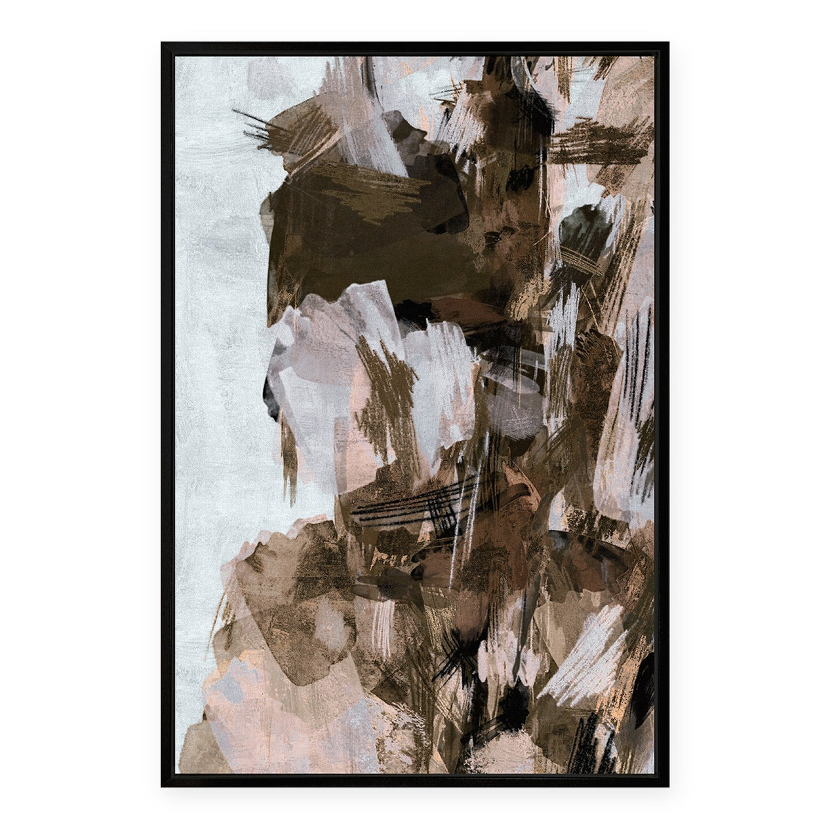 Neutral Strokes - Framed Wall Art - 104x71cm