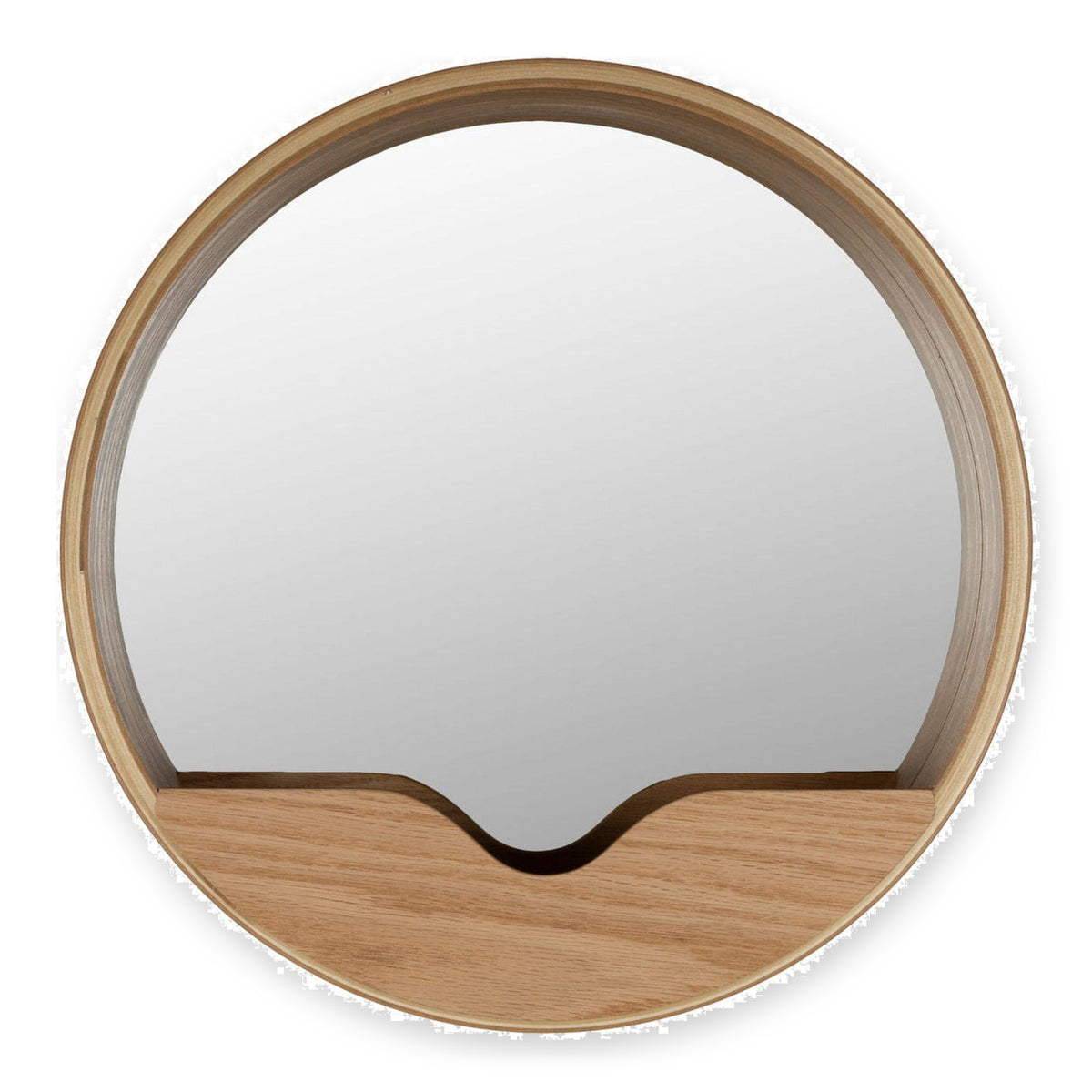 Zuiver Round Natural Oak Wood Round Wall Mirror 40cm