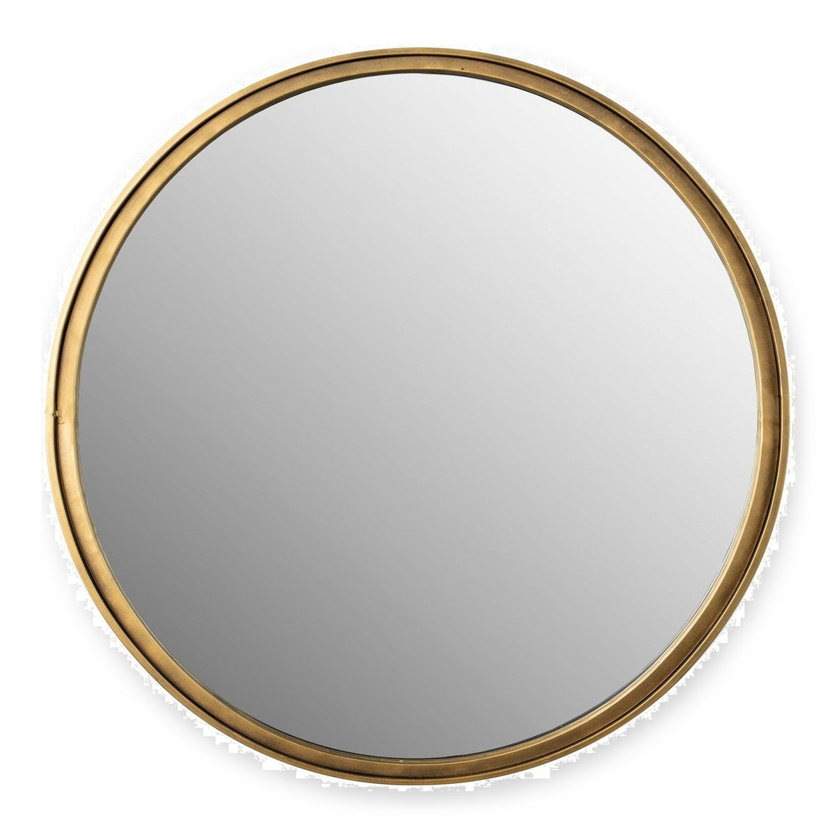 Matz Antique Brass Round Wall Mirror