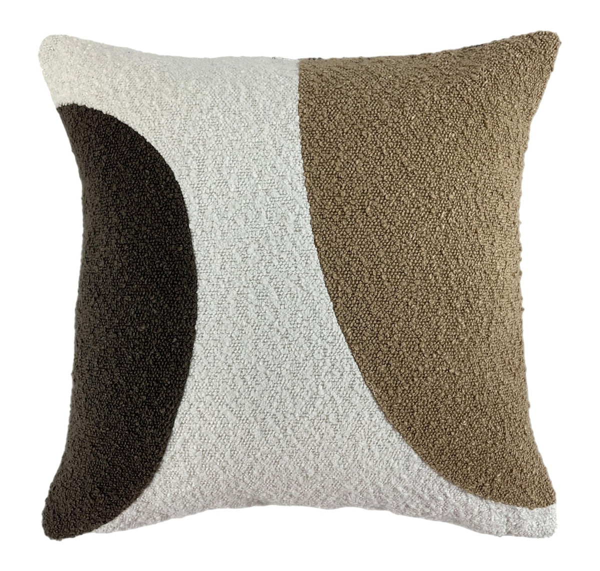 Malini Boucle Circles In Nat & Brown With Boucle Rev Square Cushion 45x45