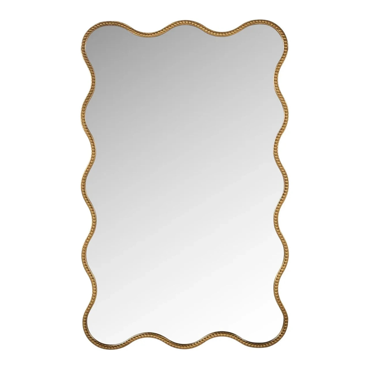 Richmond Interiors Laurel Gold Beaded Wavy Wall Mirror