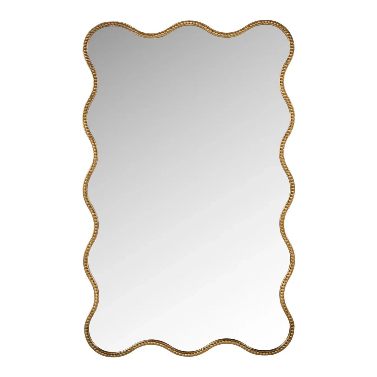 Richmond Interiors Laurel Gold Beaded Wavy Wall Mirror