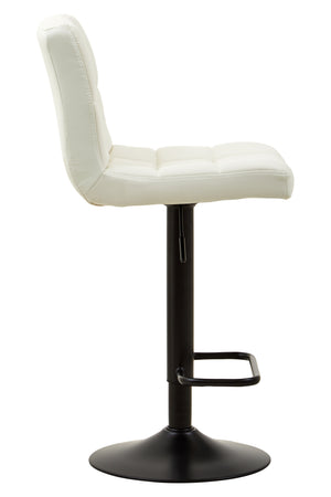 Ica Quilted White Leather Effect Bar Stool