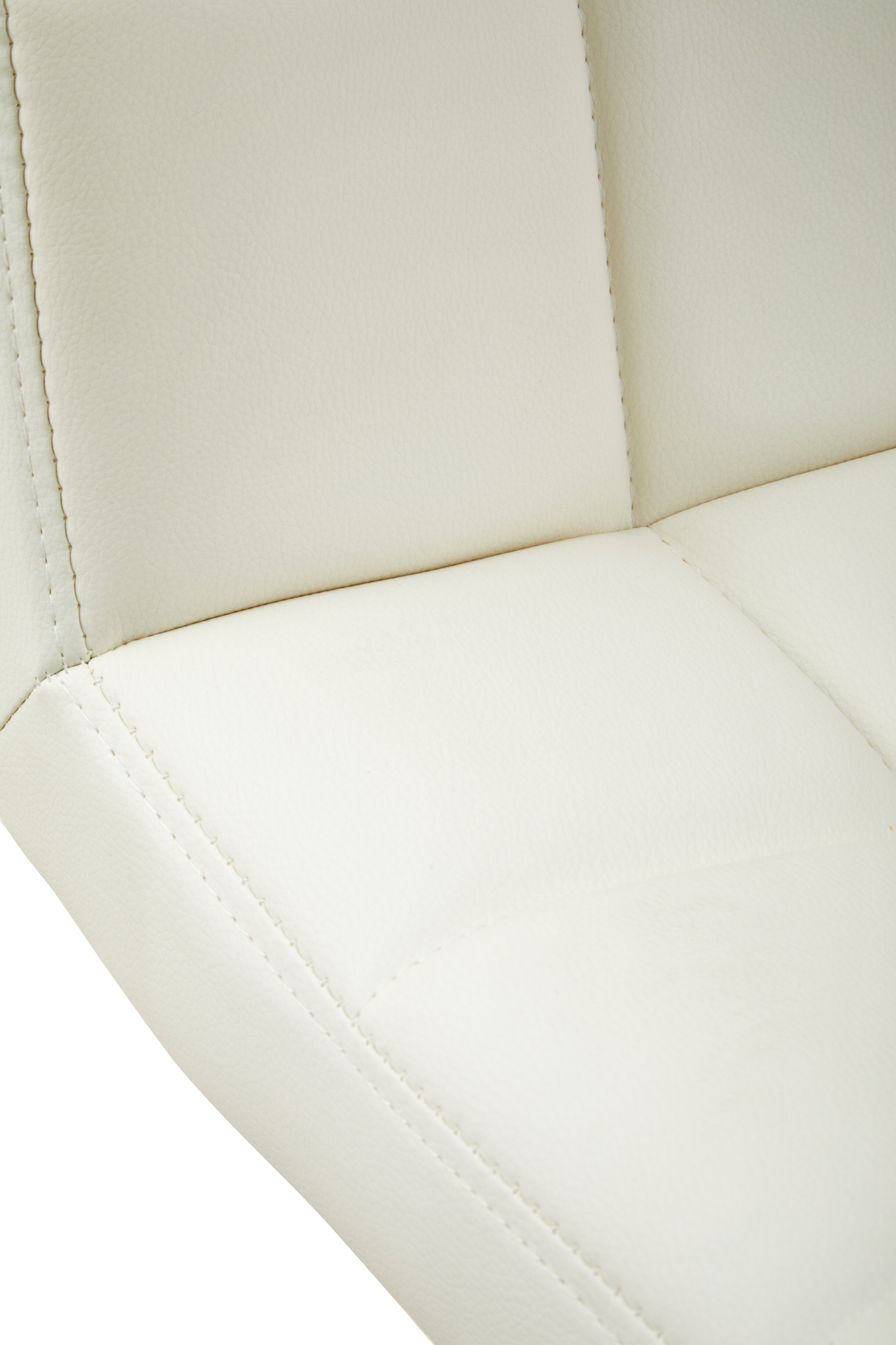 Ica Quilted White Leather Effect Bar Stool