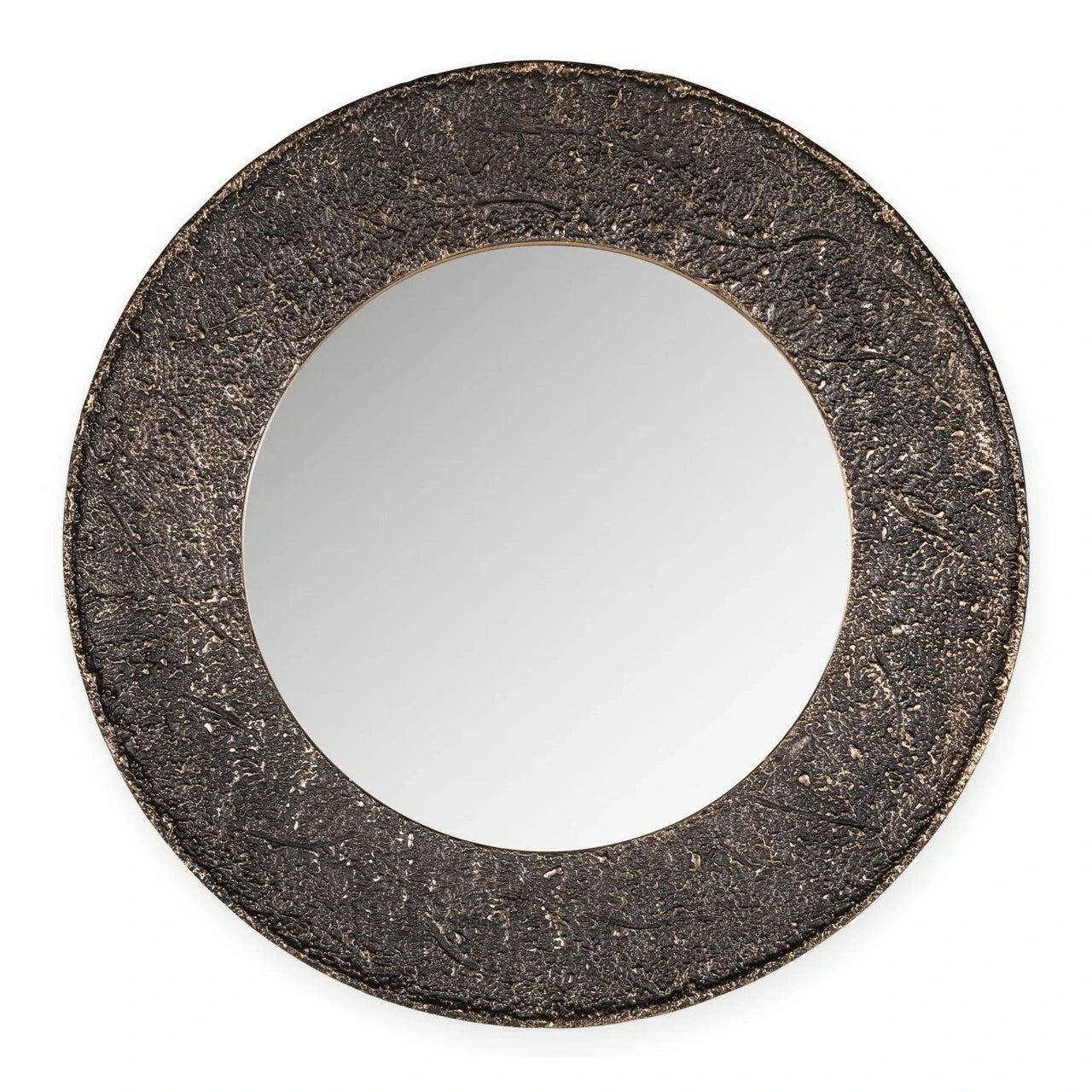 Richmond Interiors Jamel Textured Bronze Round Wall Mirror