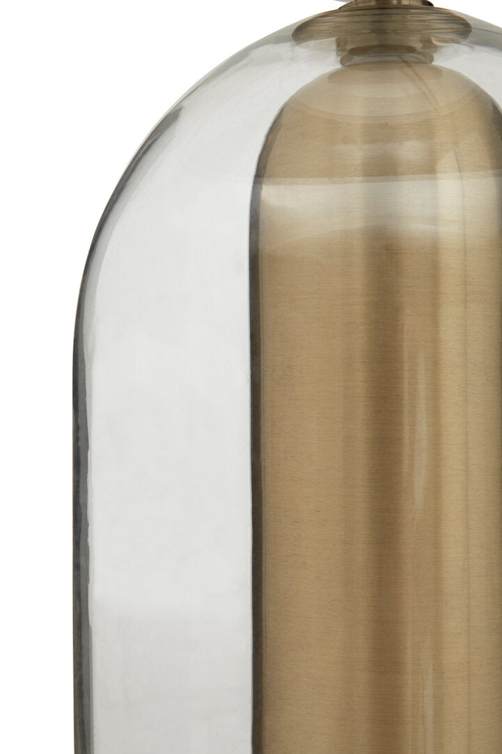 Celina Clear Glass & Antique Brass Finish Metal Table Lamp