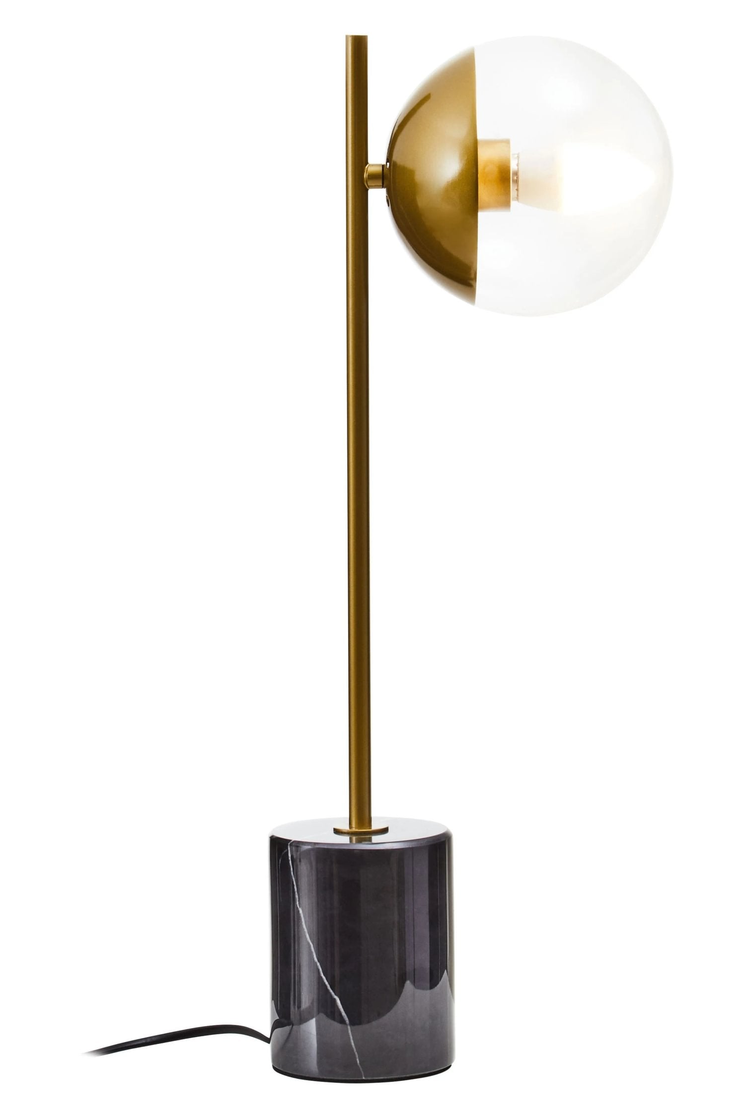 Fitzroy Small Gold Finish Metal & Black Marble Table Lamp