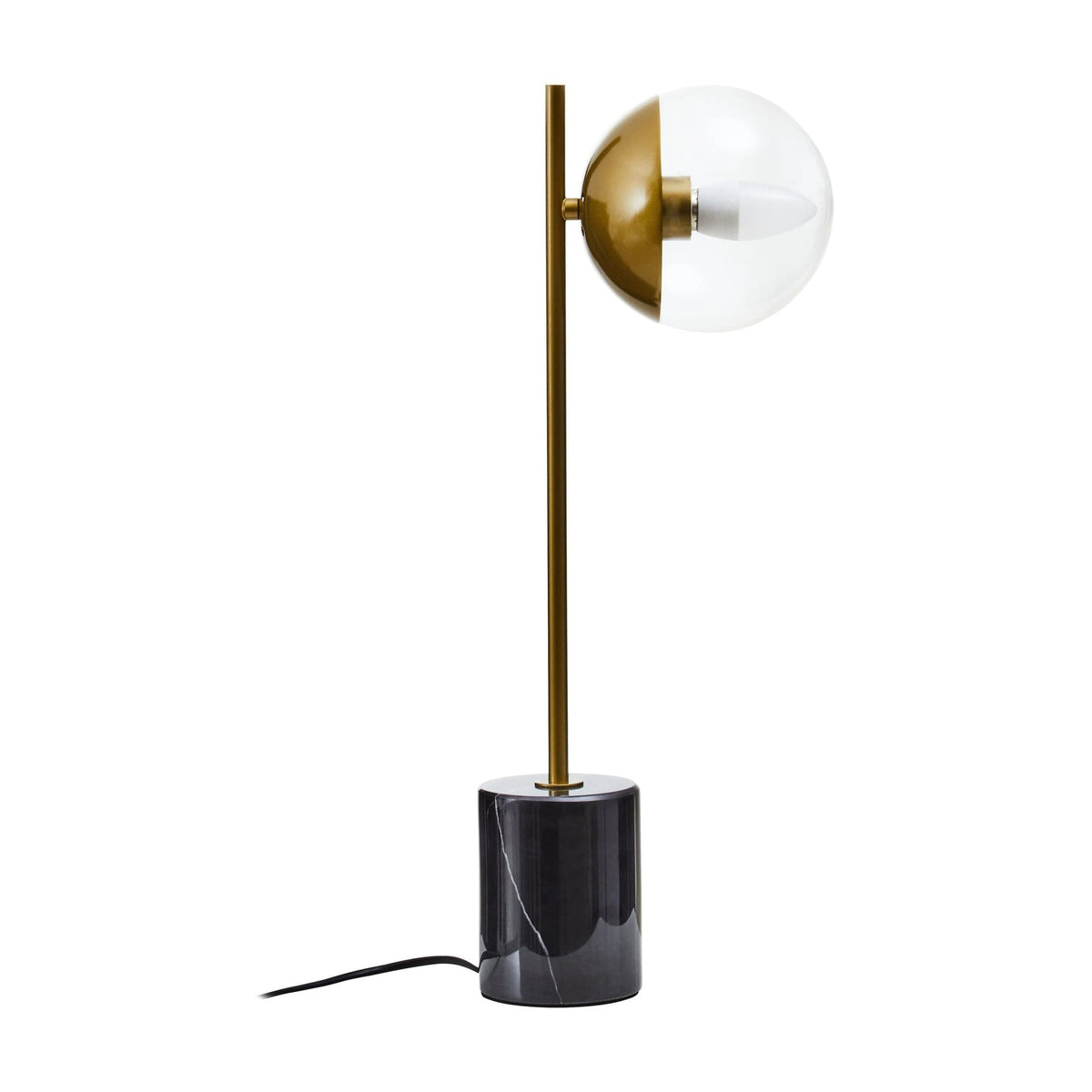 Fitzroy Small Gold Finish Metal & Black Marble Table Lamp