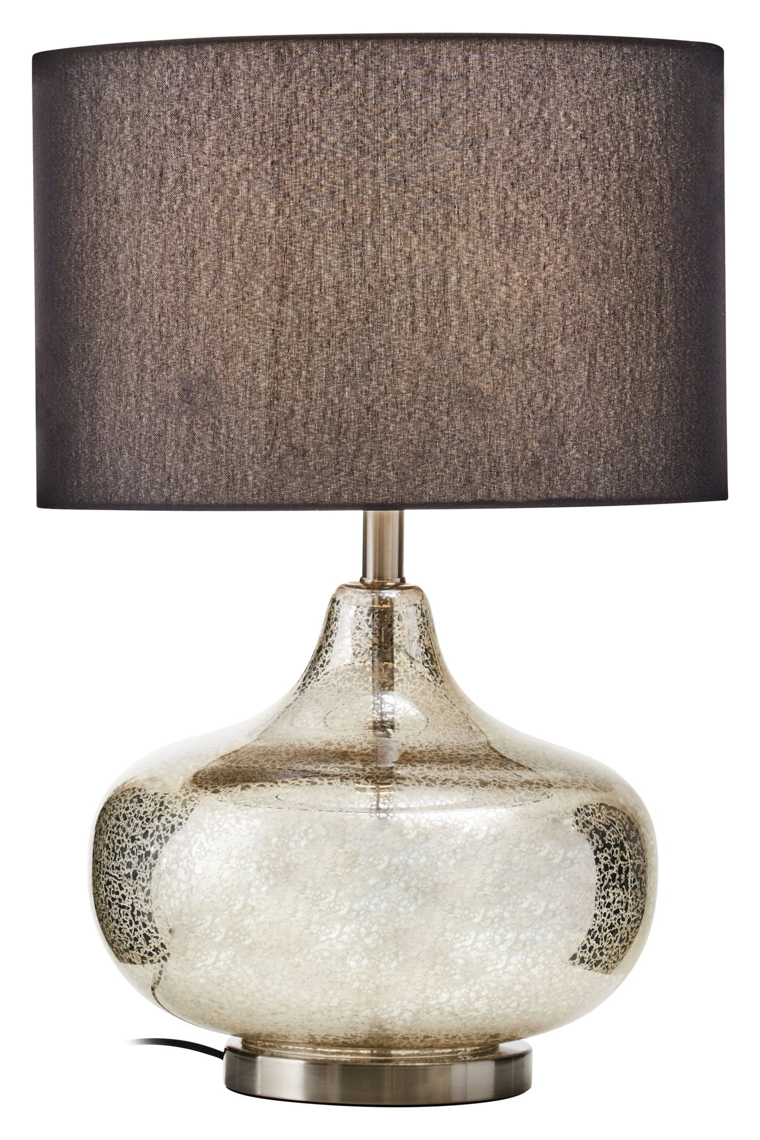Celeste Silver Glass & Black Shade Table Lamp