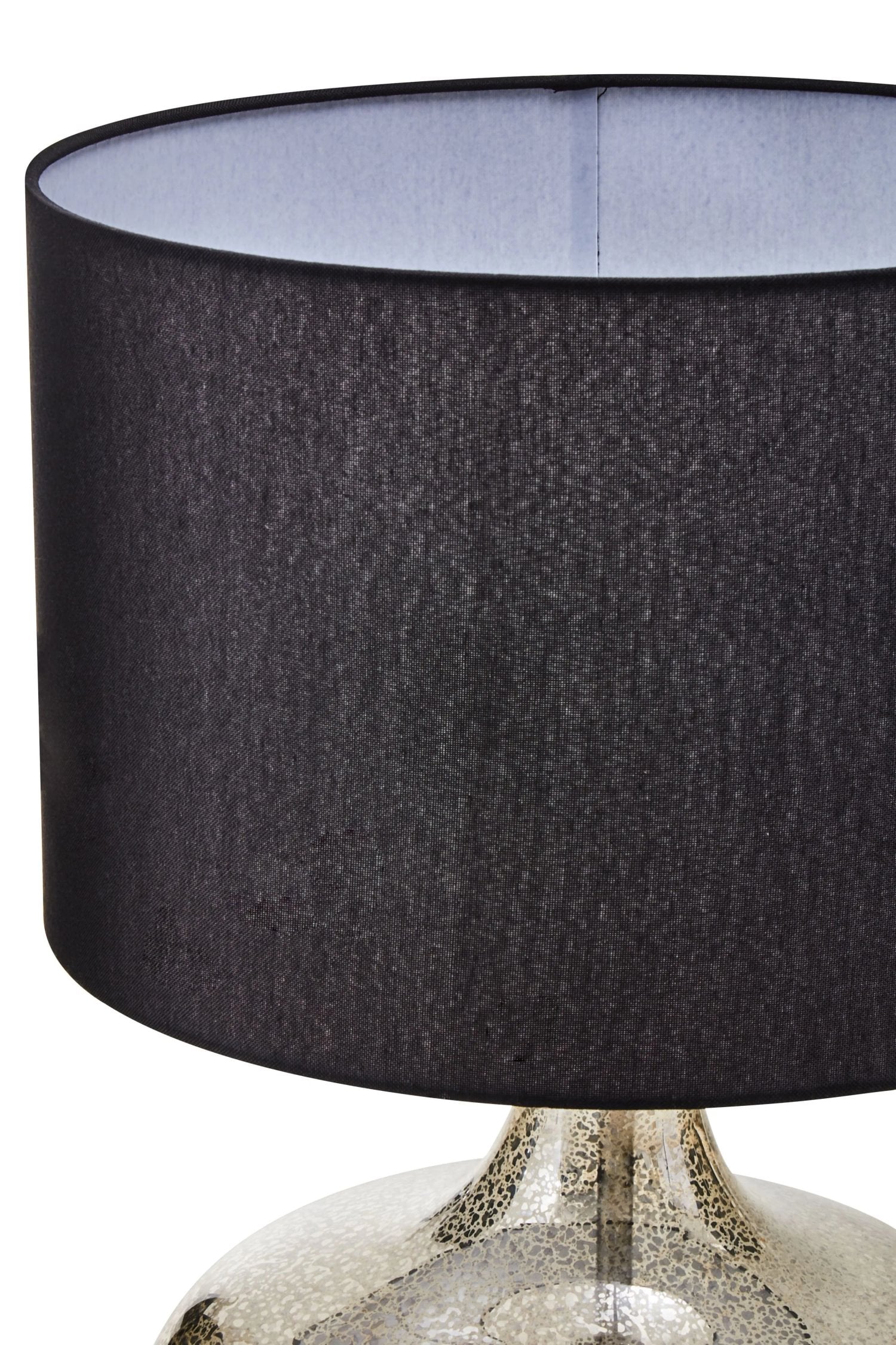 Celeste Silver Glass & Black Shade Table Lamp