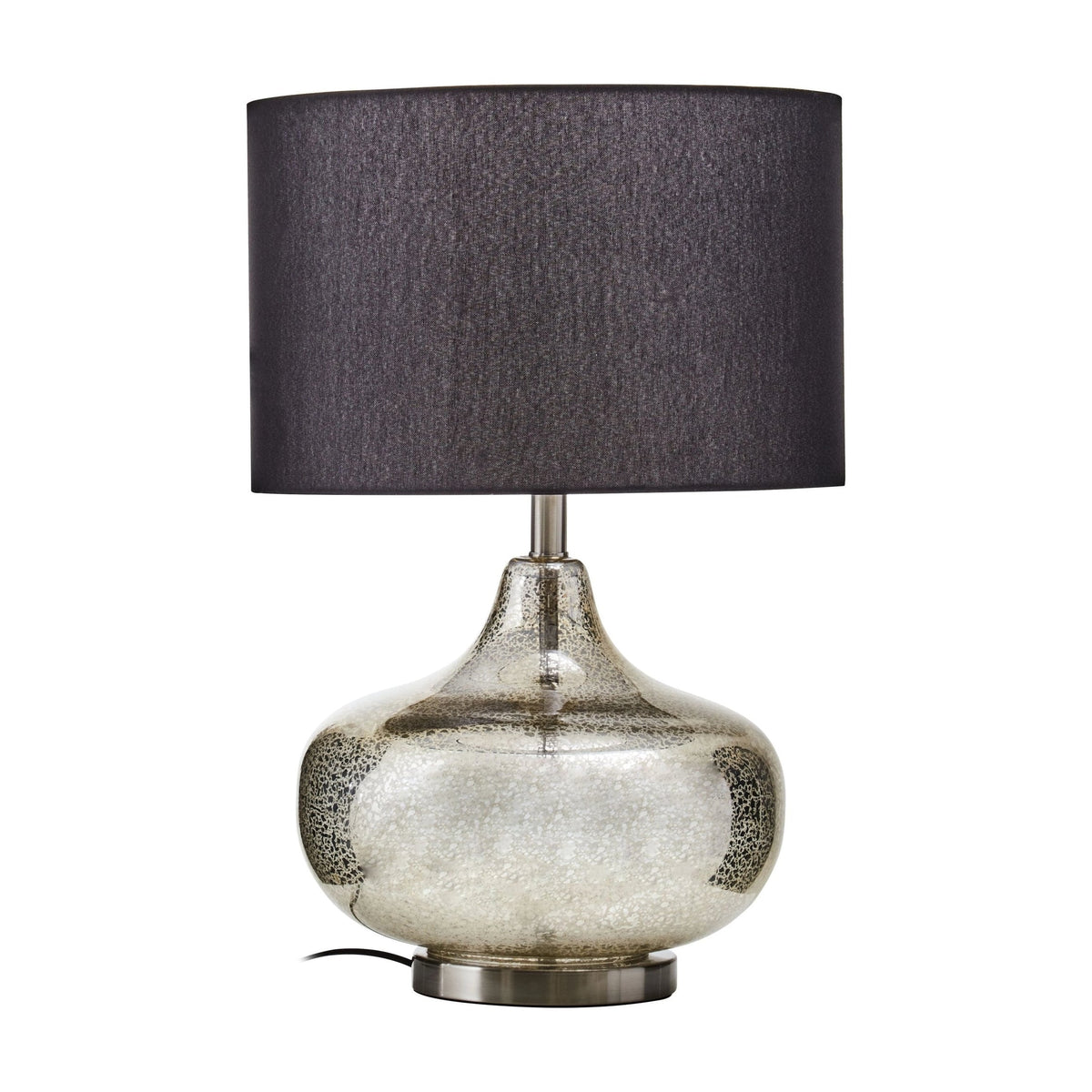 Celeste Silver Glass & Black Shade Table Lamp
