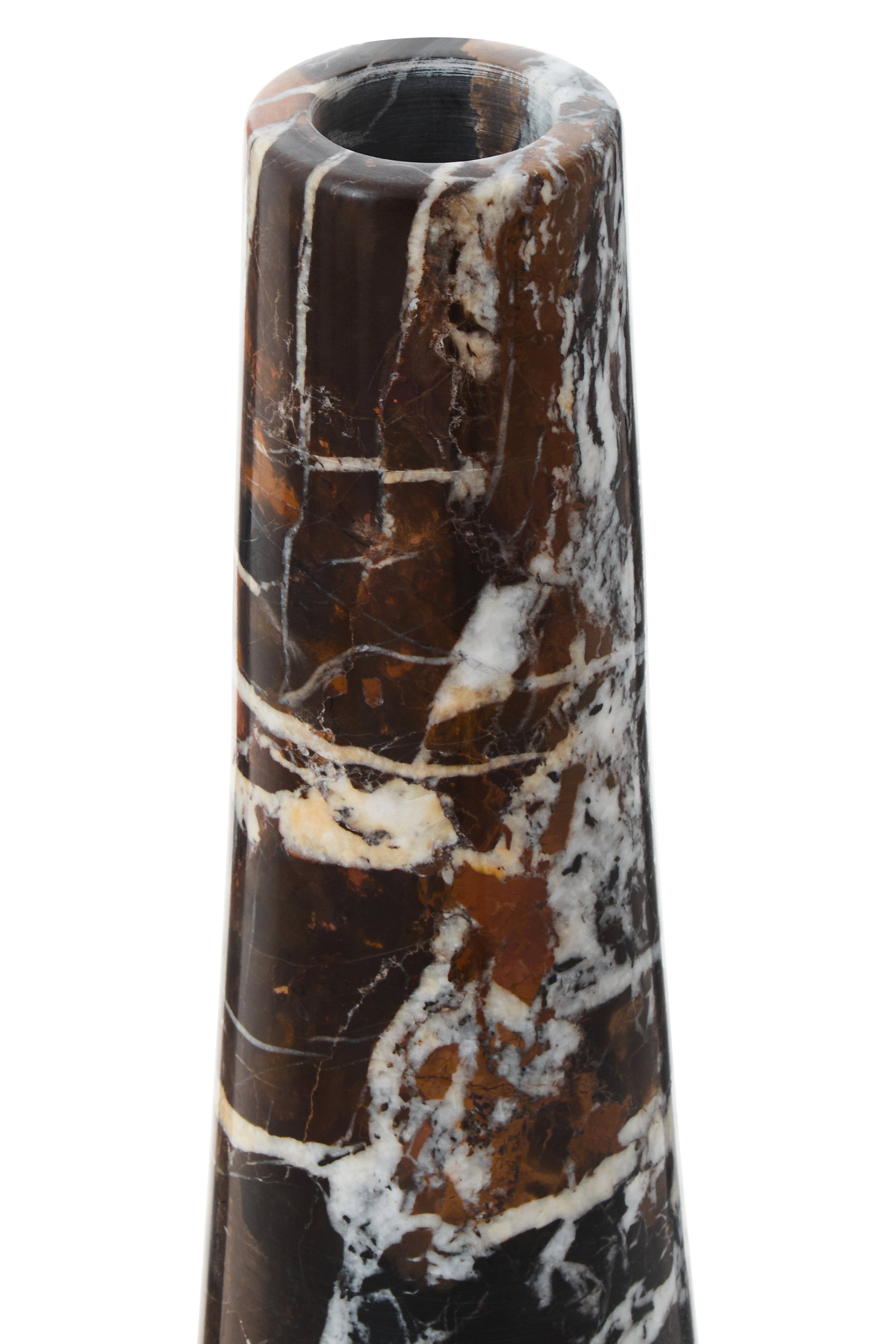 Toluca Black Marble Tapered Vase