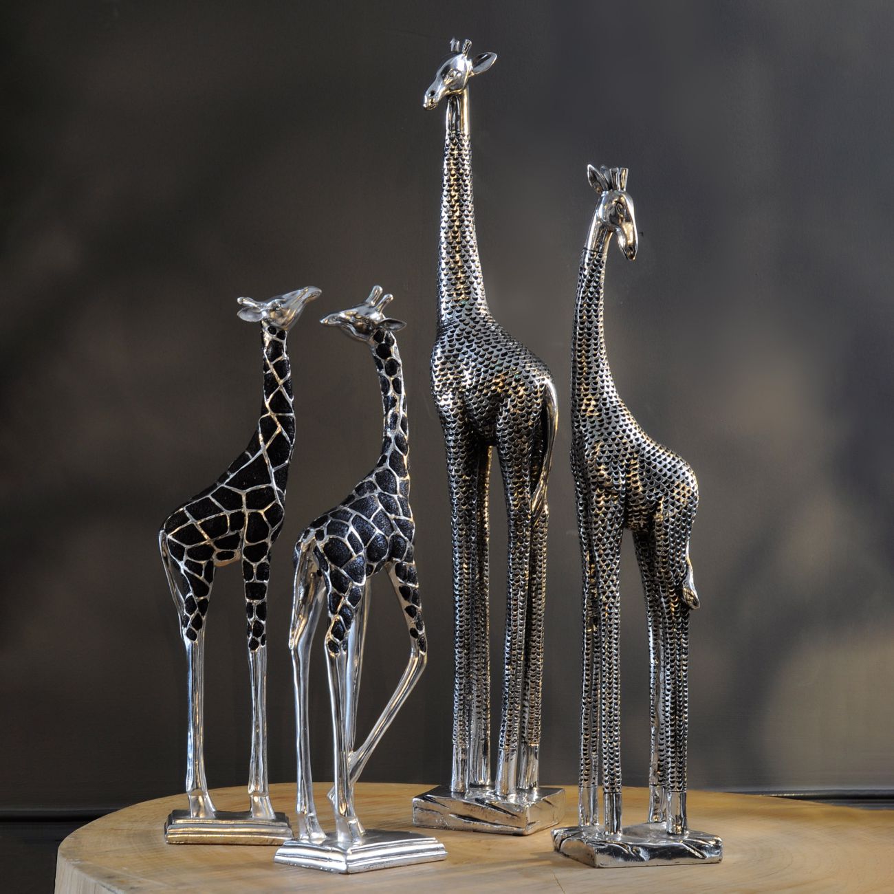 Silver Giraffe Head Back Sculpture Large lifestyle