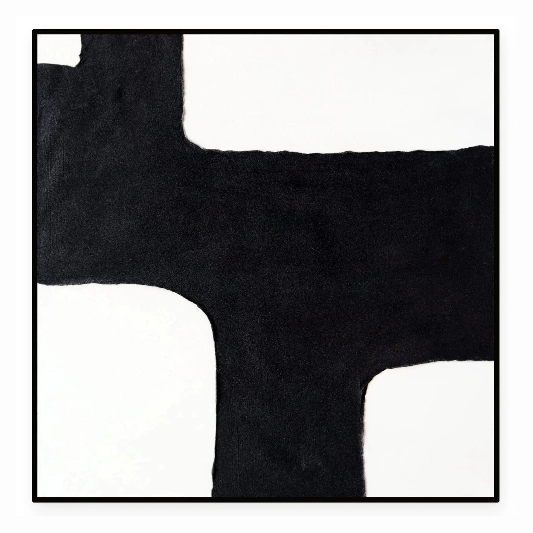 Abstract Composition I Black & White Textured Canvas Wall Art