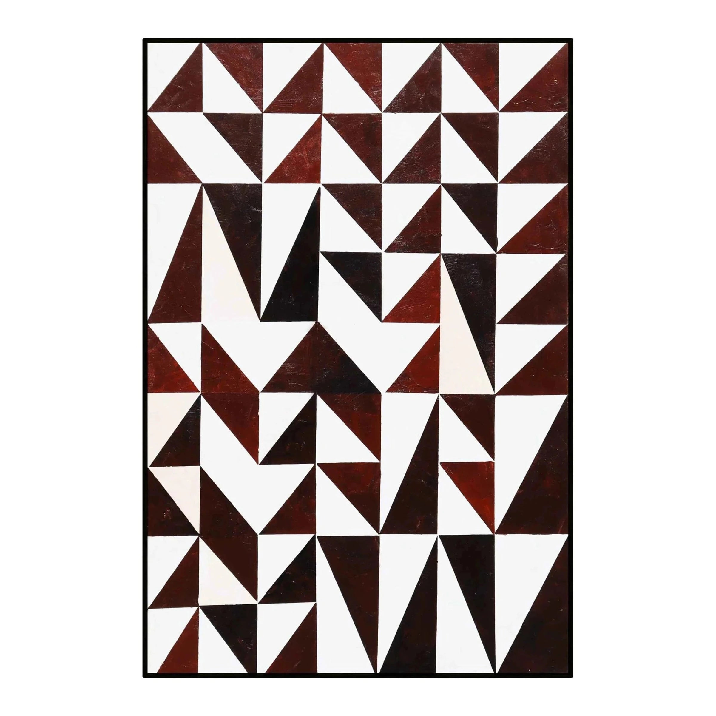 Abstract Triangles Hand-Painted Geometric Canvas Wall Art