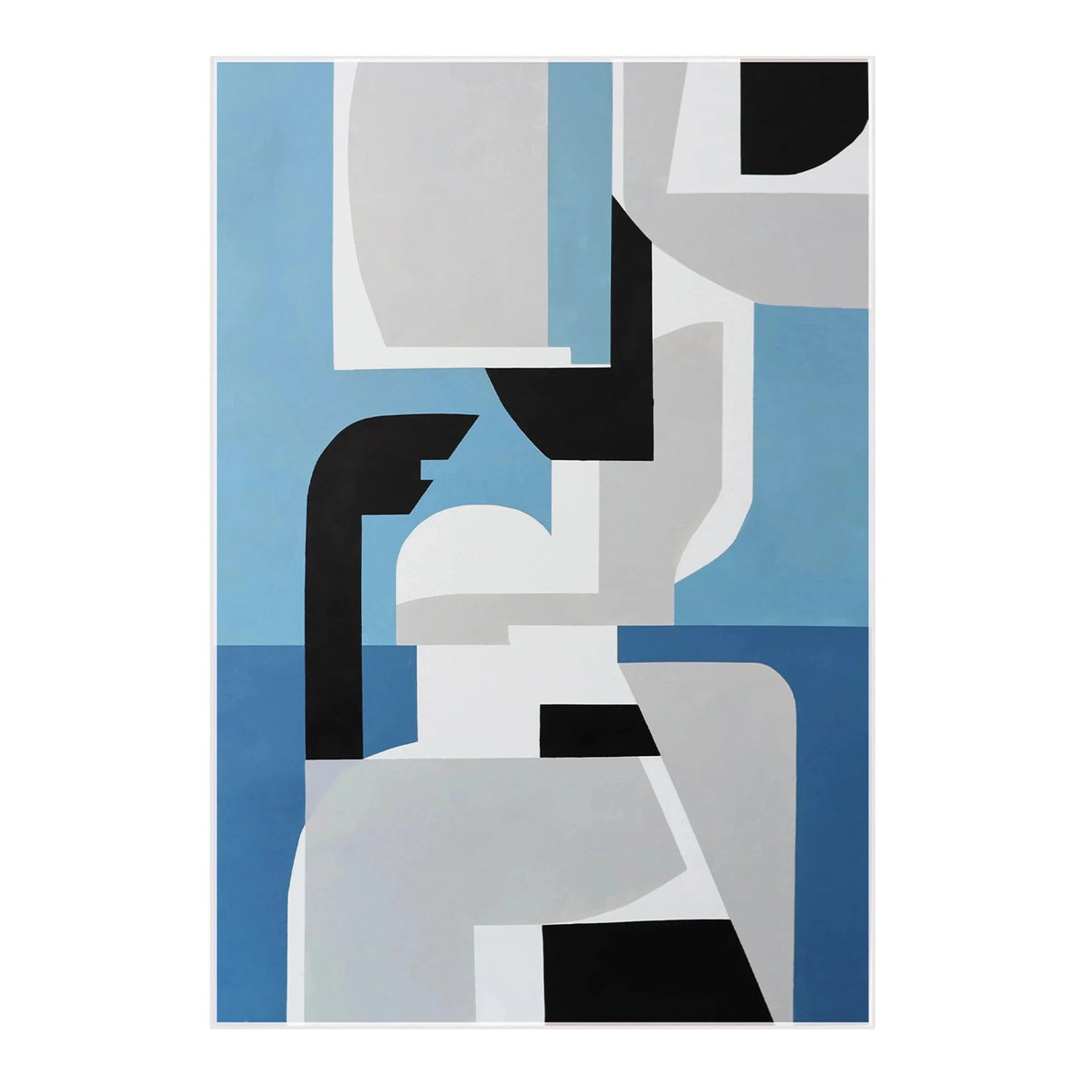 Arctic Blue & Grey Hand-Painted Abstract Canvas Wall Art