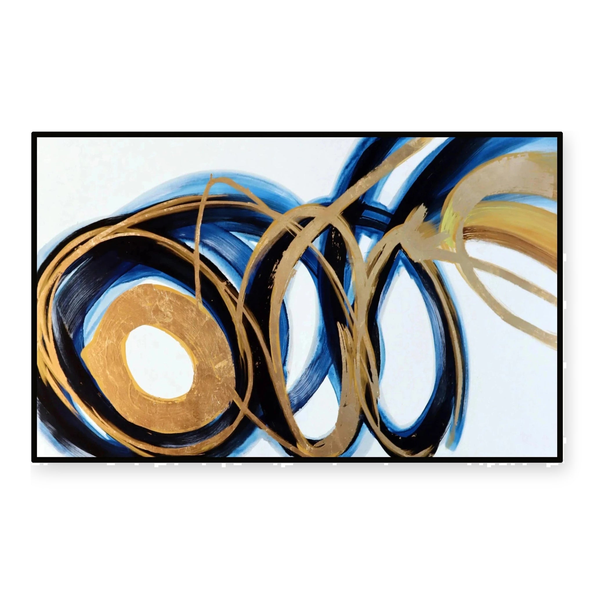Cy I Blue & Gold Painting