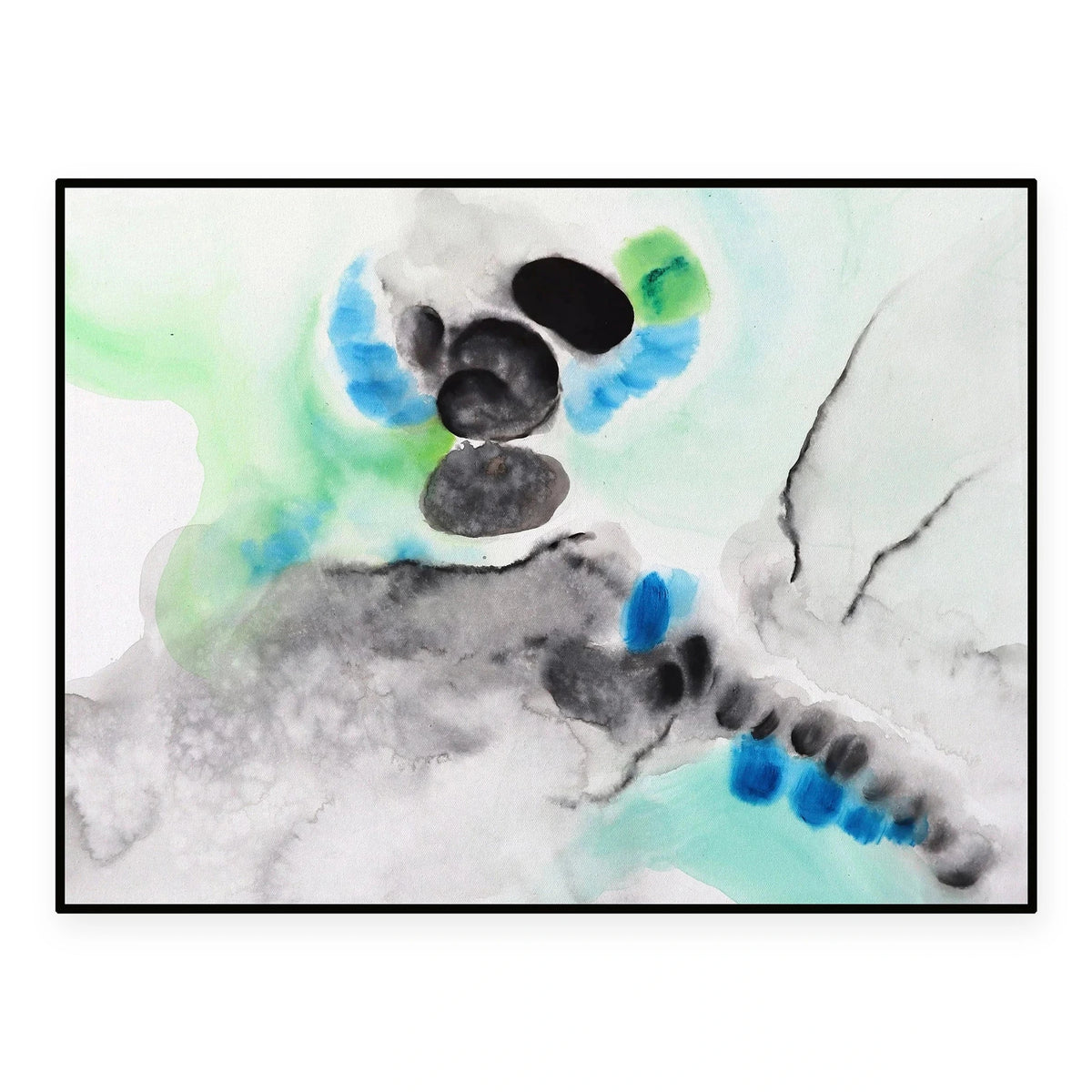 Fractal III Blue & Grey Oil Painting