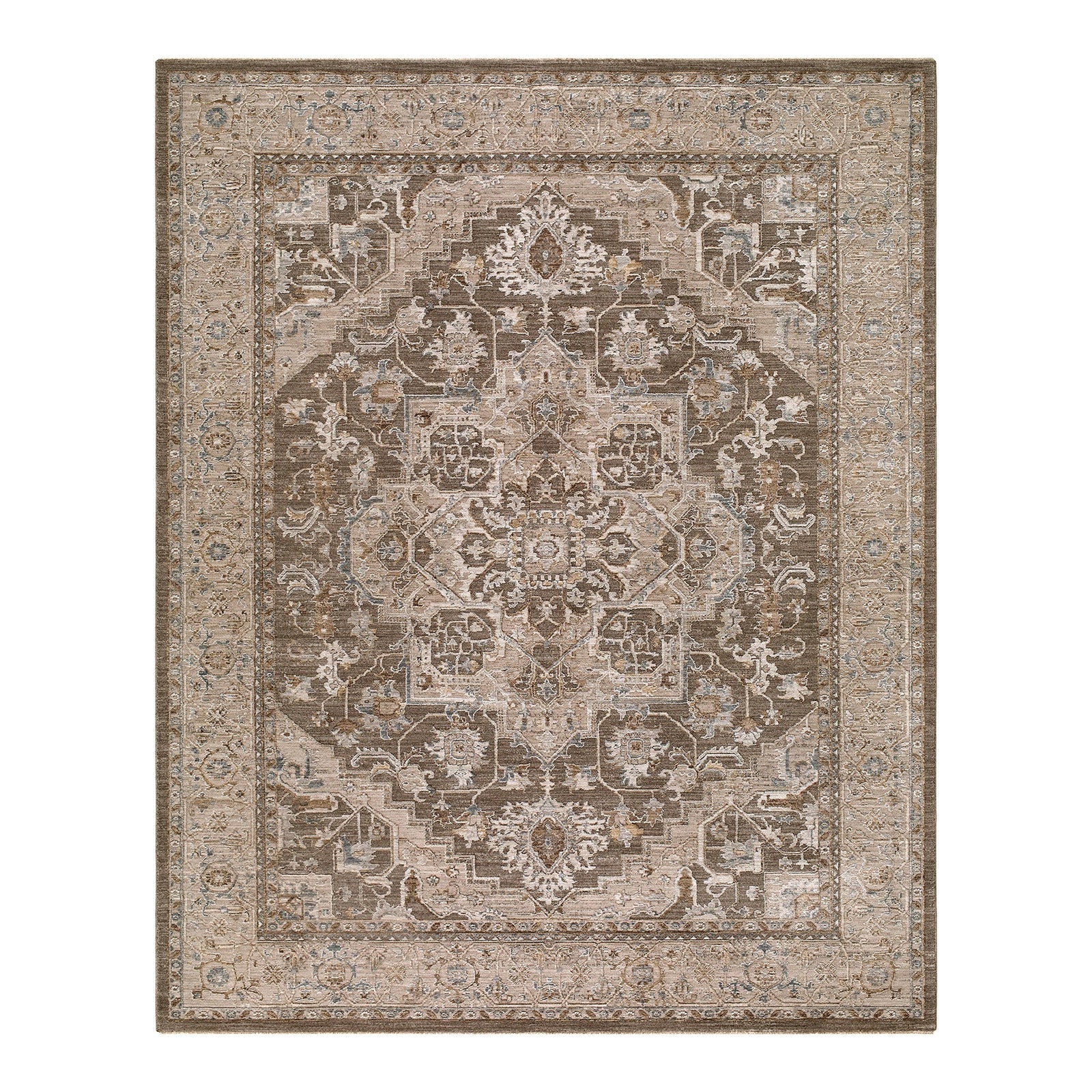 Arda Brown, Grey & Charcoal Vintage Rug