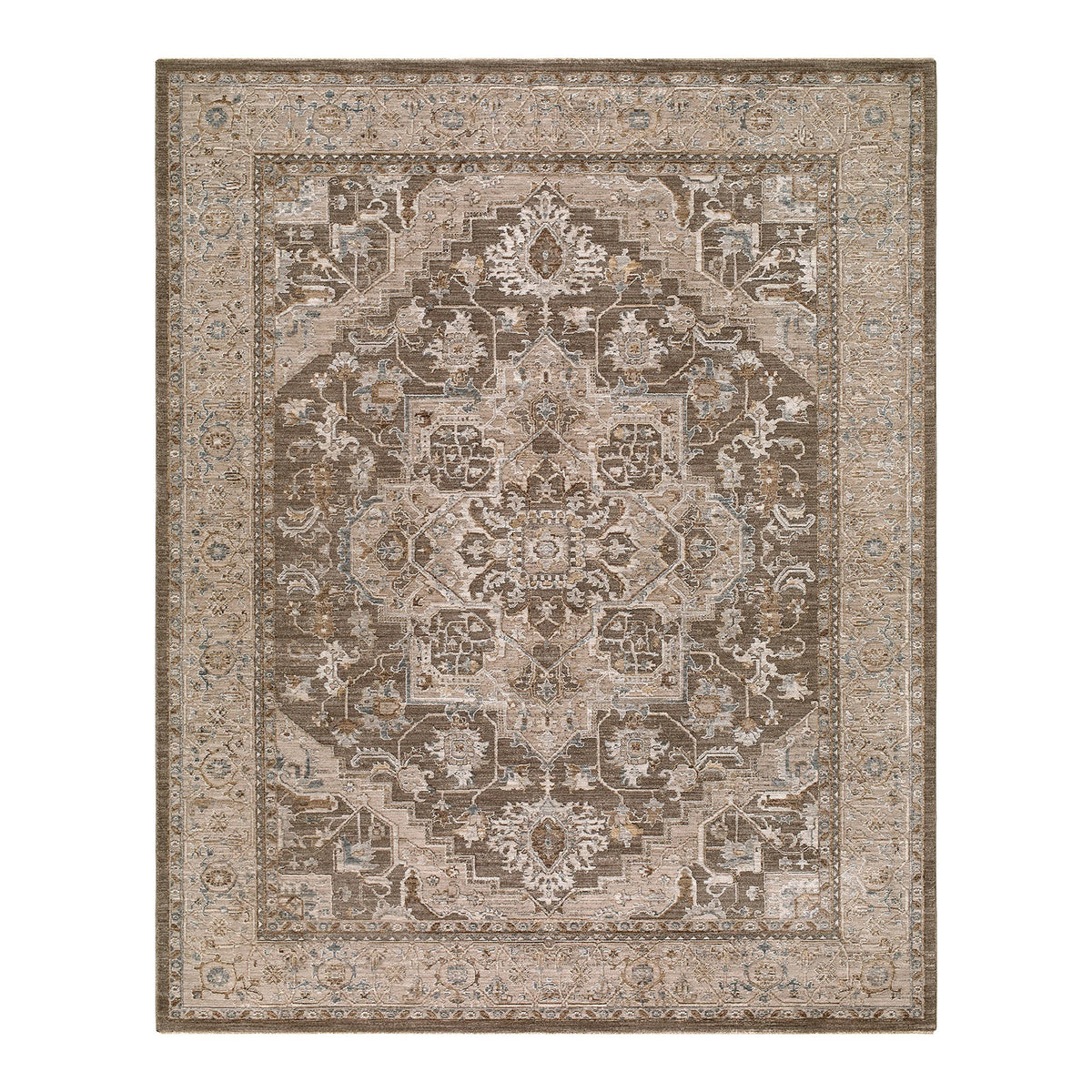 Arda Brown, Grey & Charcoal Vintage Rug