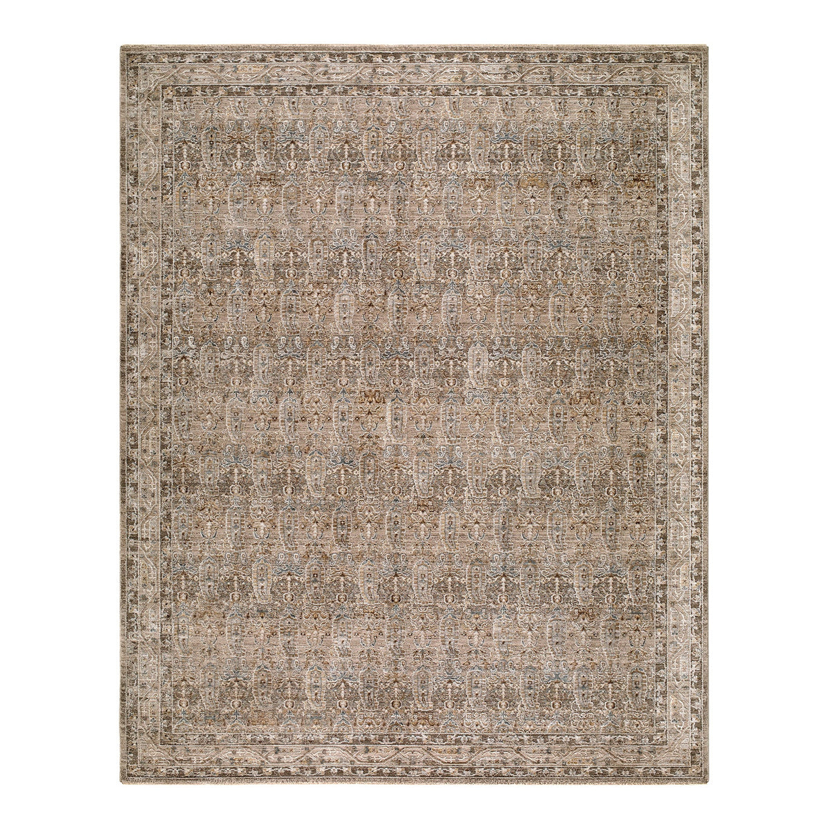Arda Brown, Grey & Taupe Vintage Rug