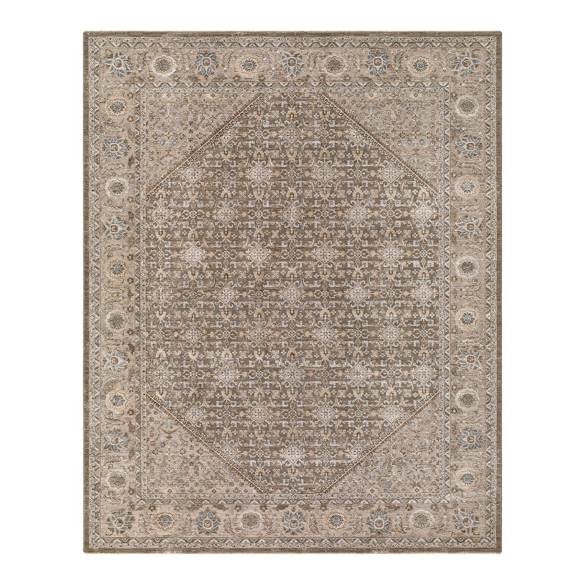 Arda 2313 Taupe, Charcoal & Grey Vintage Rug