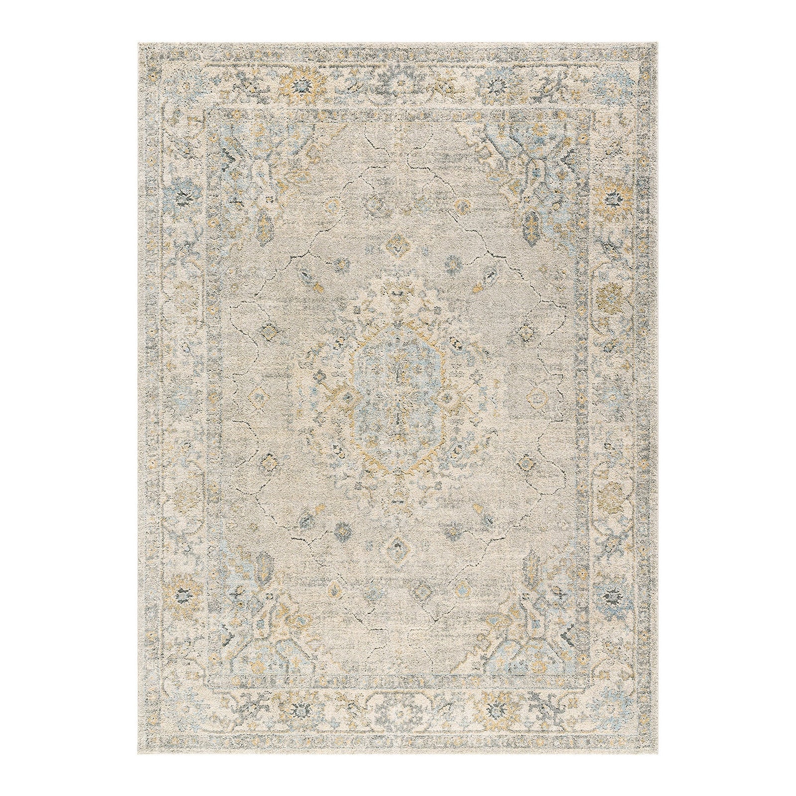 Avellino Grey & Light Grey Vintage Boho High Pile Rug