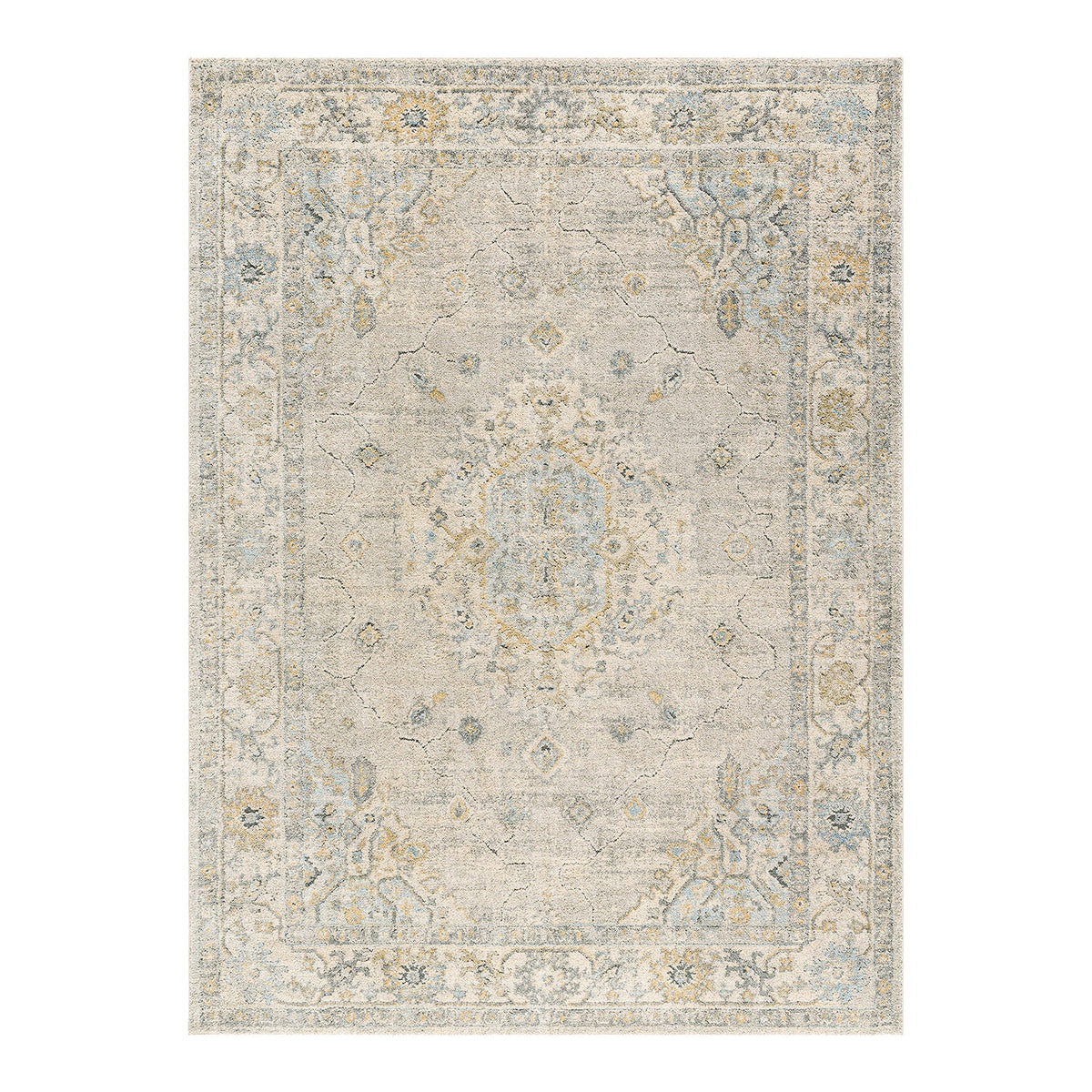Avellino Grey & Light Grey Vintage Boho High Pile Rug