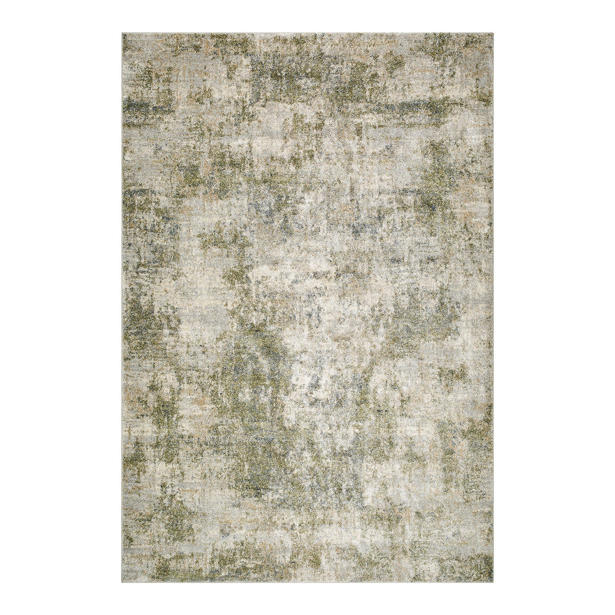 Avellino Green & Light Grey Abstract High Pile Rug