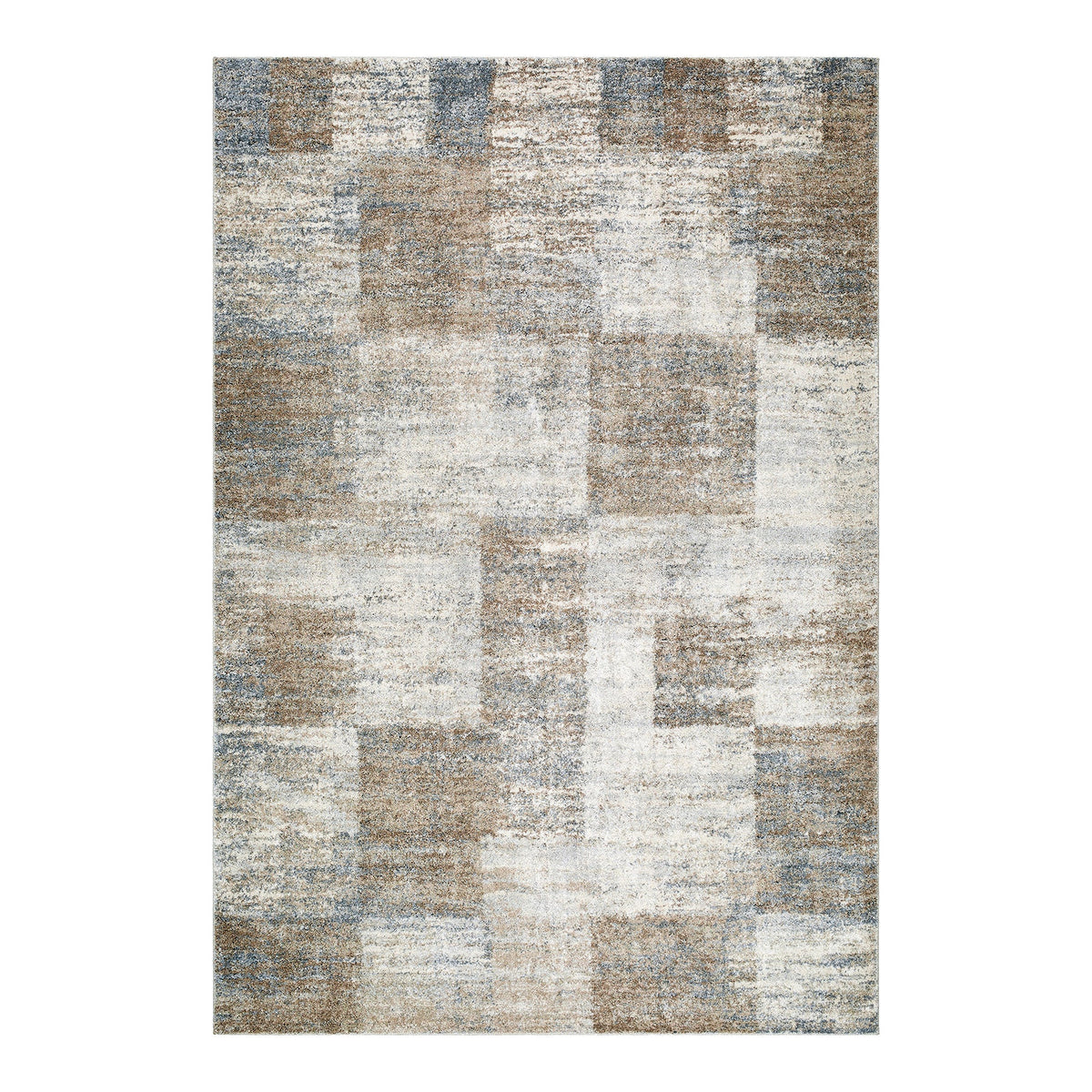 Avellino Brown & Grey Modern Geometric High Pile Rug