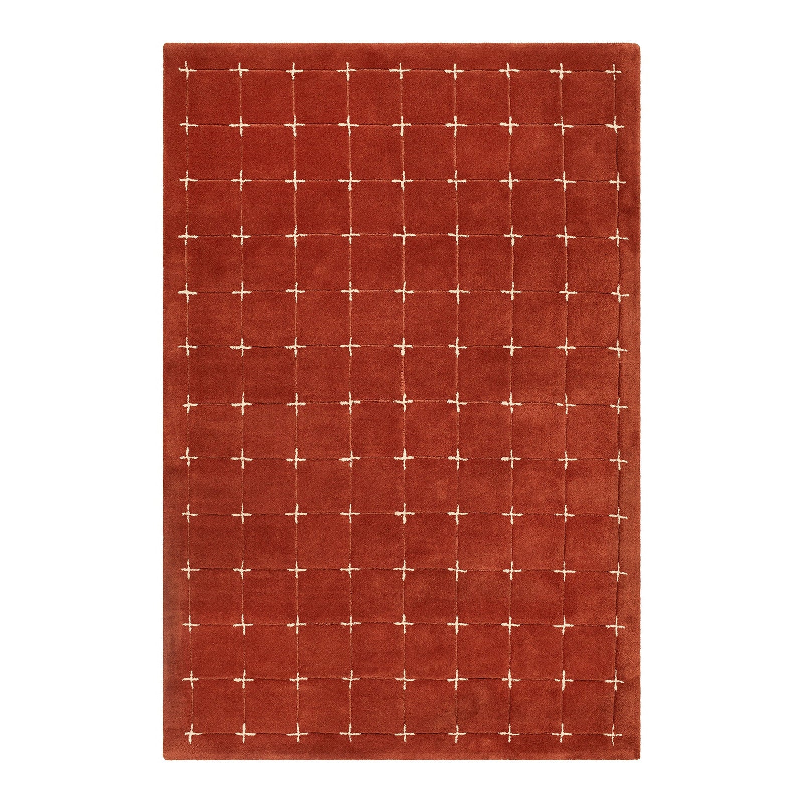 Brook Terracotta & Rust Modern Wool Rug