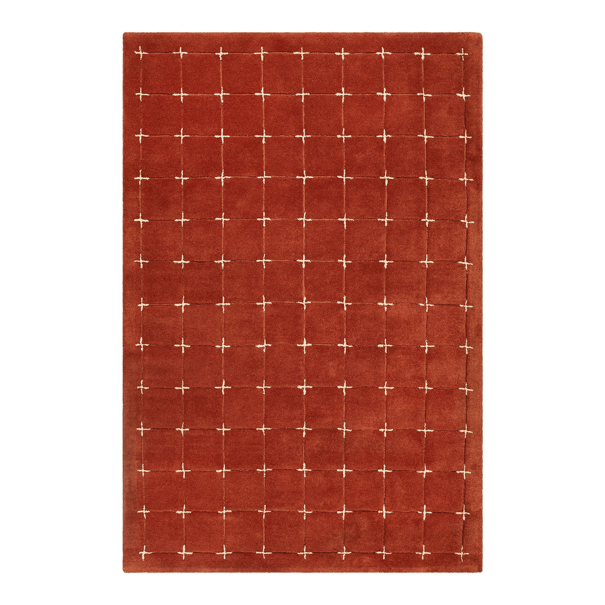 Brook Terracotta & Rust Modern Wool Rug