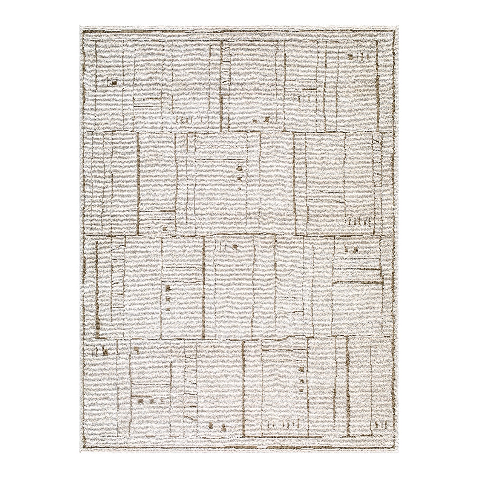 Alba Brown & Taupe Modern Geometric Rug