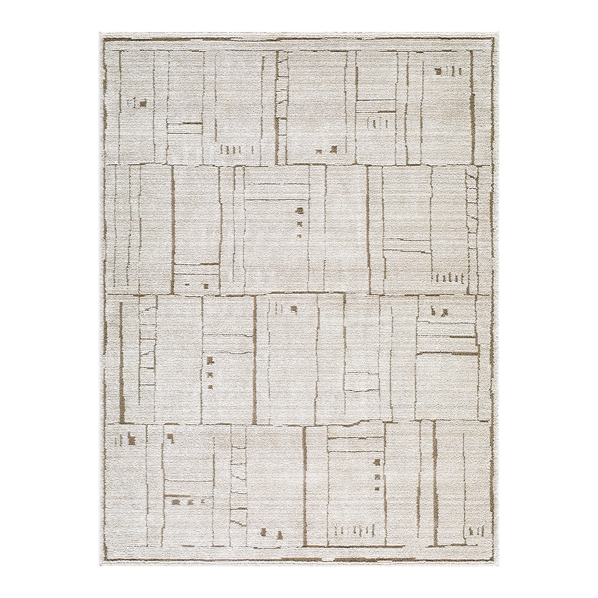 Alba Brown & Taupe Modern Geometric Rug
