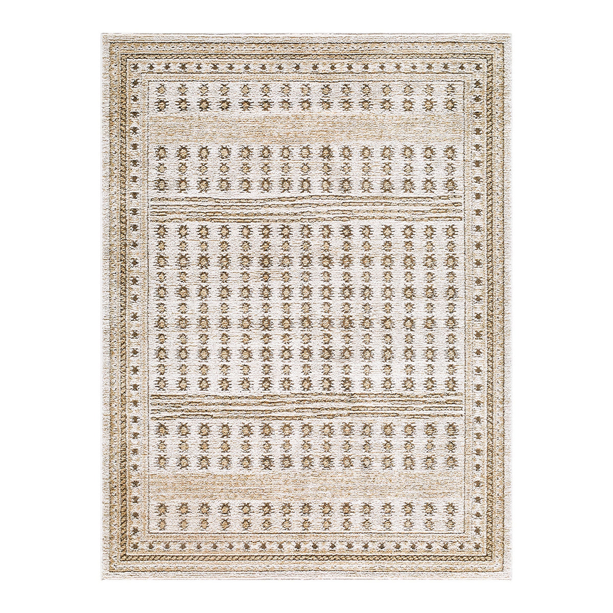 Alba Ivory & Olive Geometric Rug