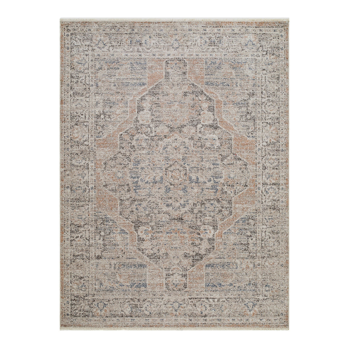 Maria Elena by Galey Alix Brown & Dark Brown Vintage Boho Fringe Rug