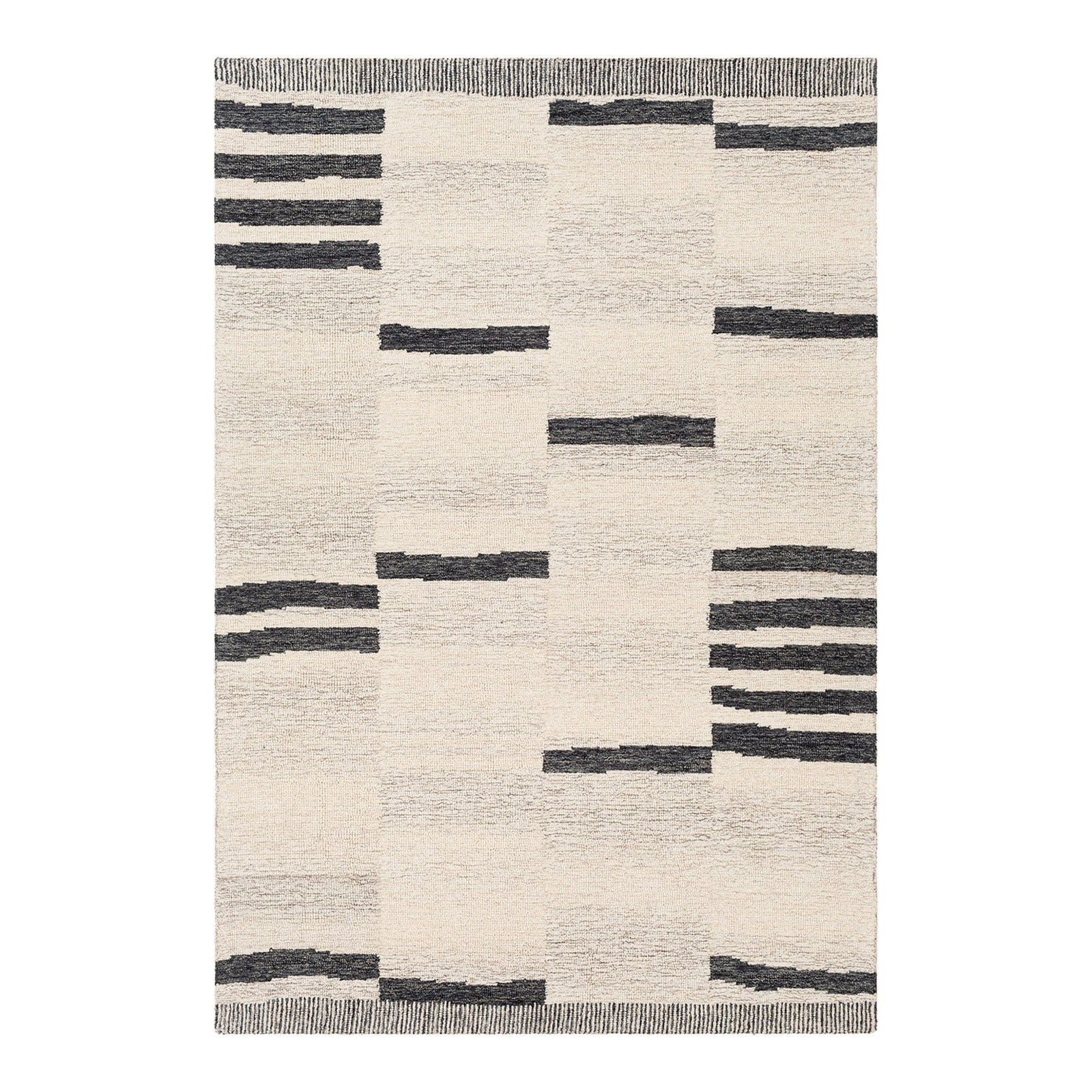 Granada Beige & Black Hand Tufted Wool Rug