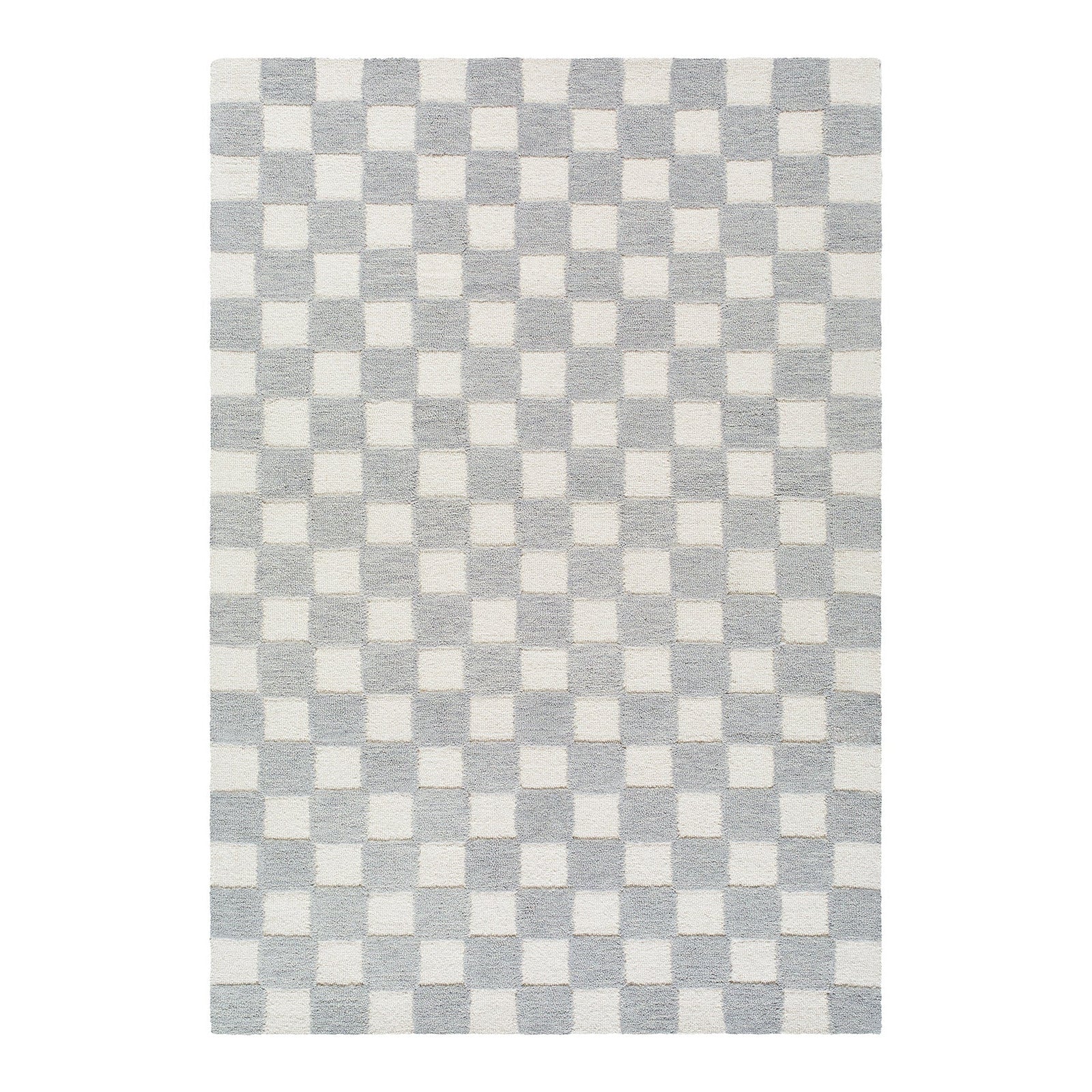 Klopp Grey & Pewter Modern Checkerboard Wool Rug