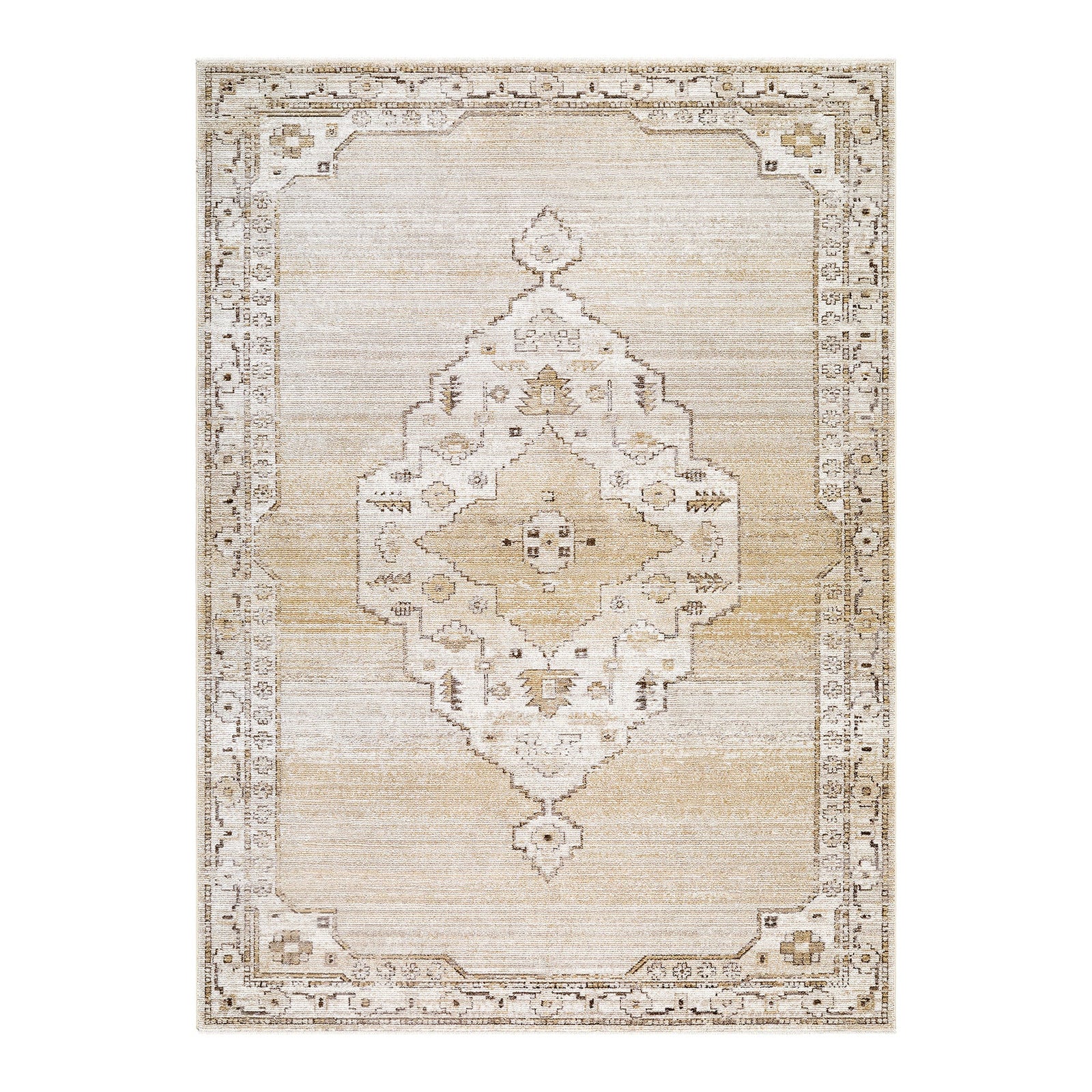 Fifth Avenue 2302 Brown, Light Grey & Off White Vintage Boho Fringe Rug