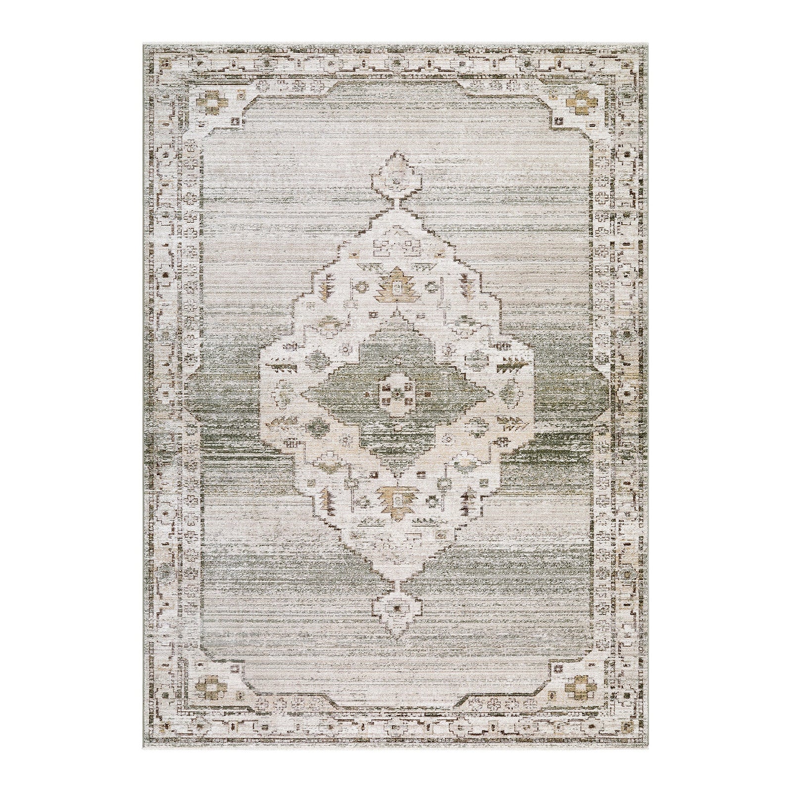 Fifth Avenue 2303 Grey, Light Grey & Off White Vintage Boho Fringe Rug