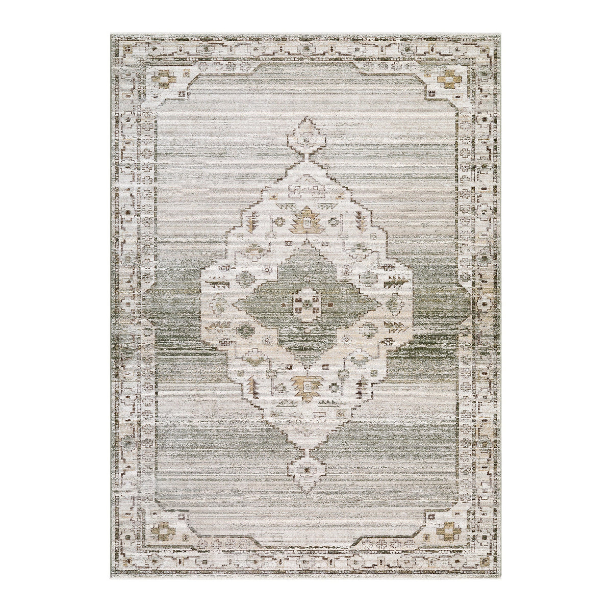 Fifth Avenue 2303 Grey, Light Grey & Off White Vintage Boho Fringe Rug